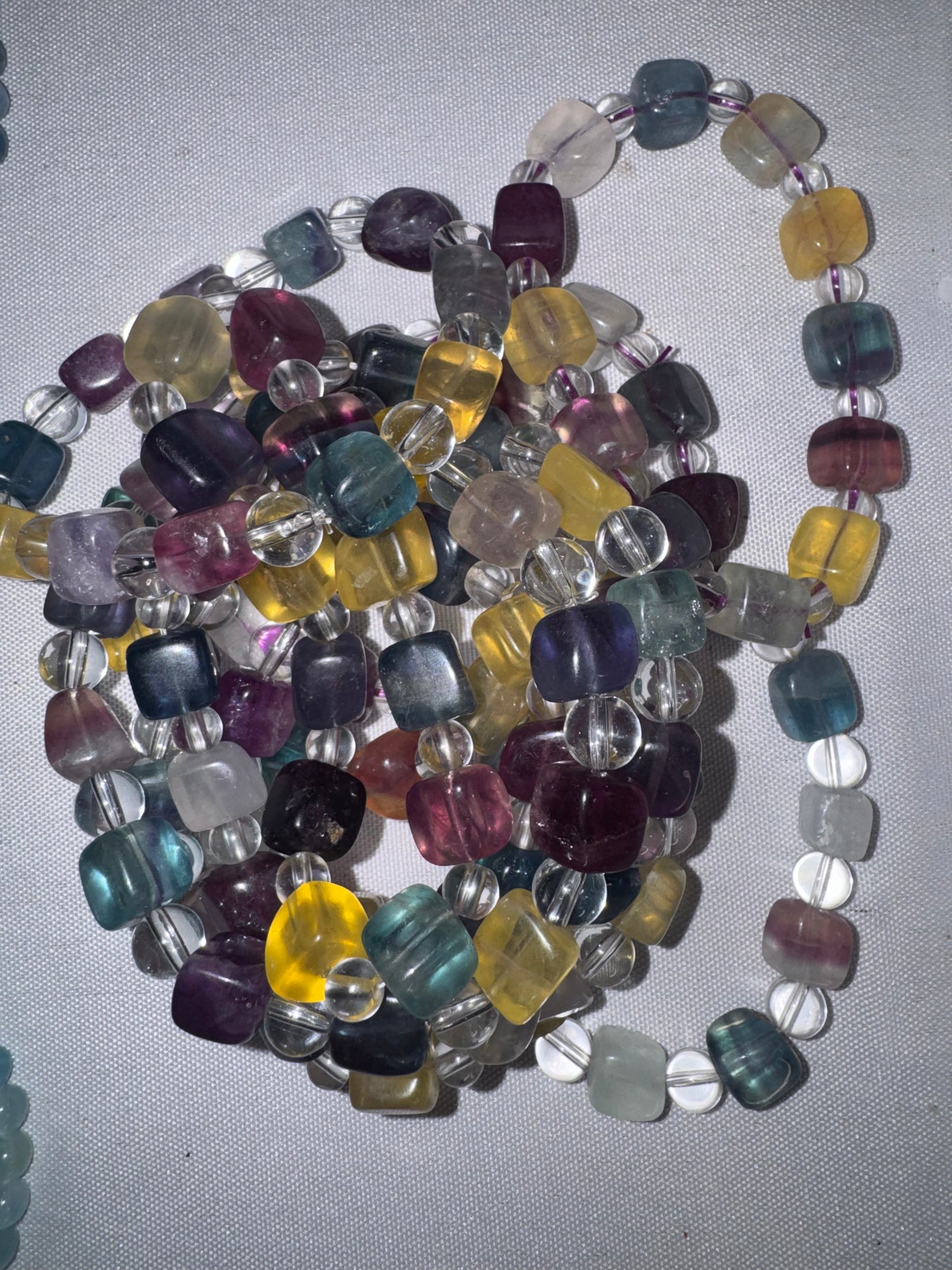 Fluorite & Clear Quartz Bracelet