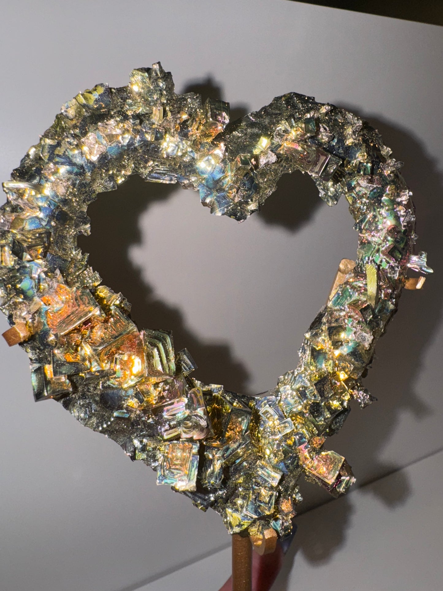 Bismuth Large Heart on Stand