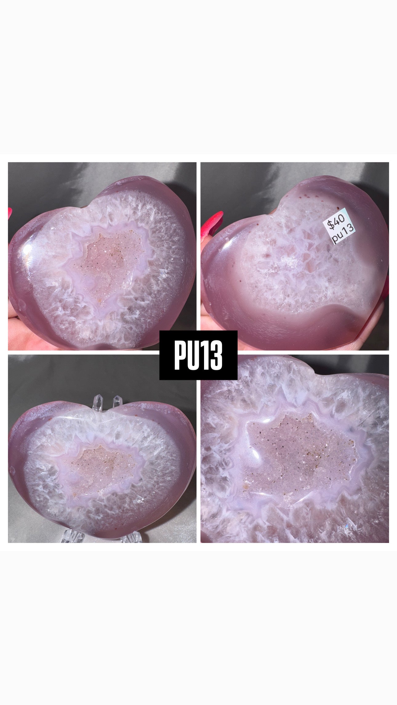 Jelly Agate Large Heart (with stand)