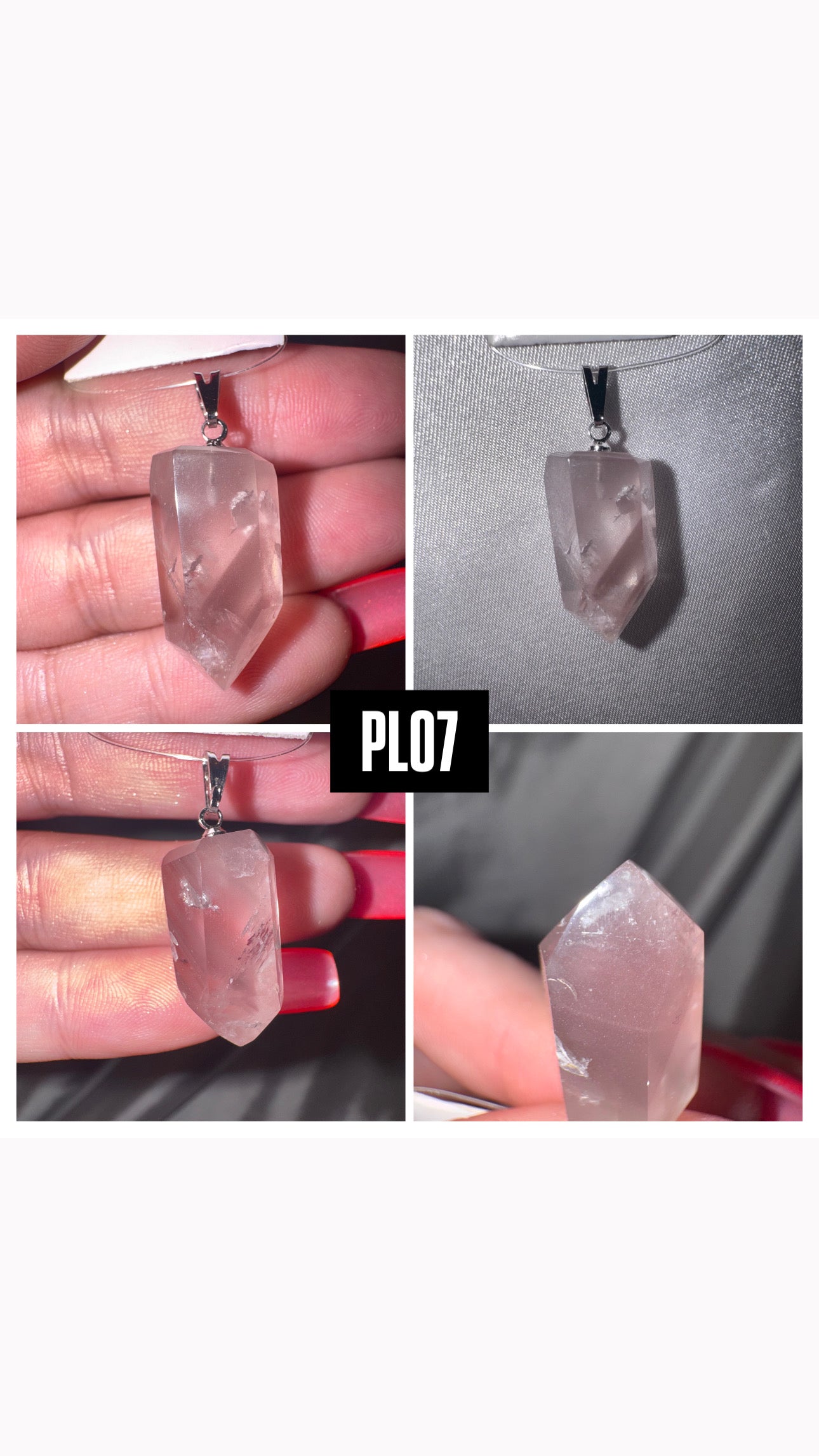 Pink Lithium Quartz AAA 925 Pendant