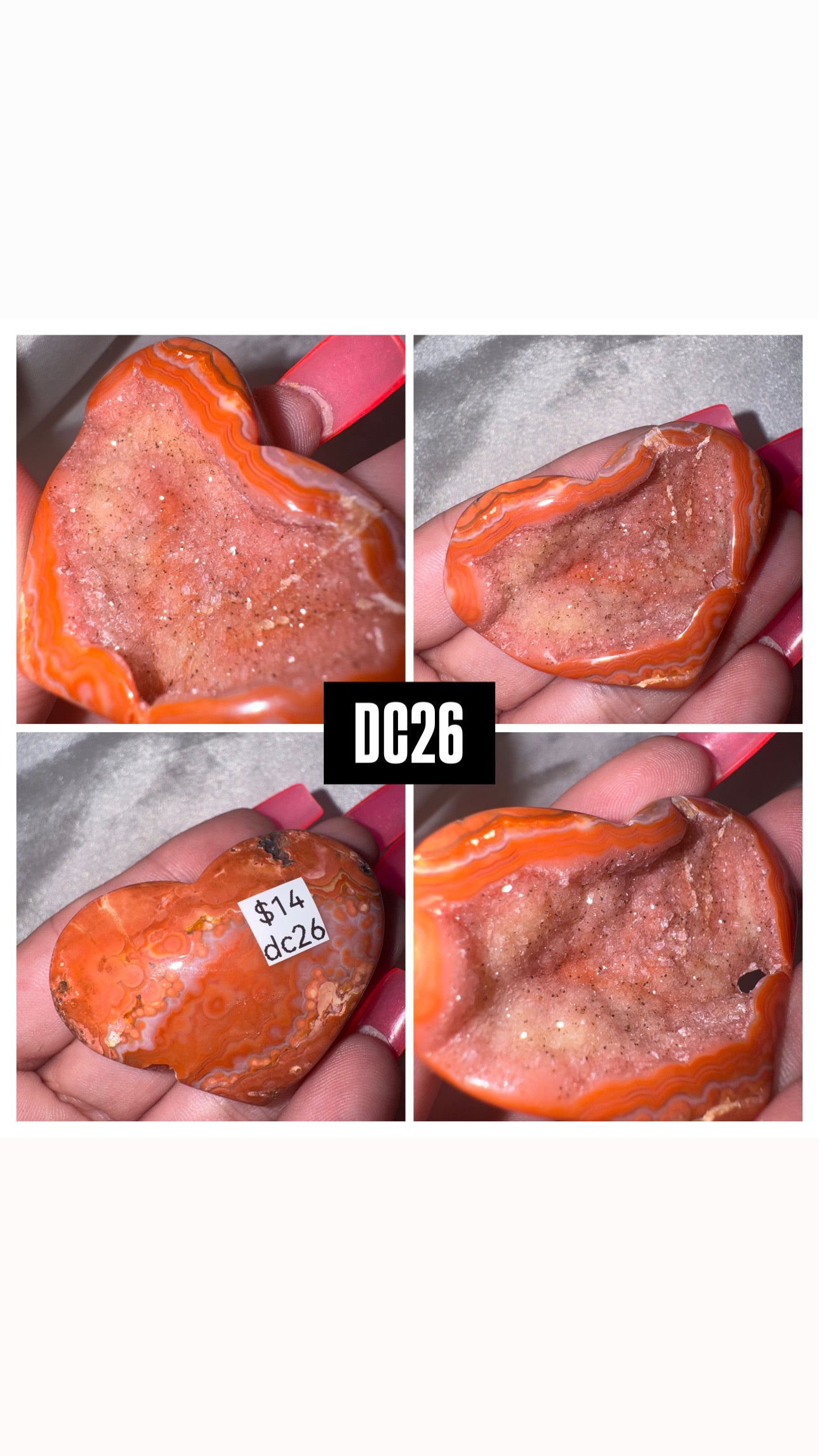 Druzy Carnelian Heart/Palmstone