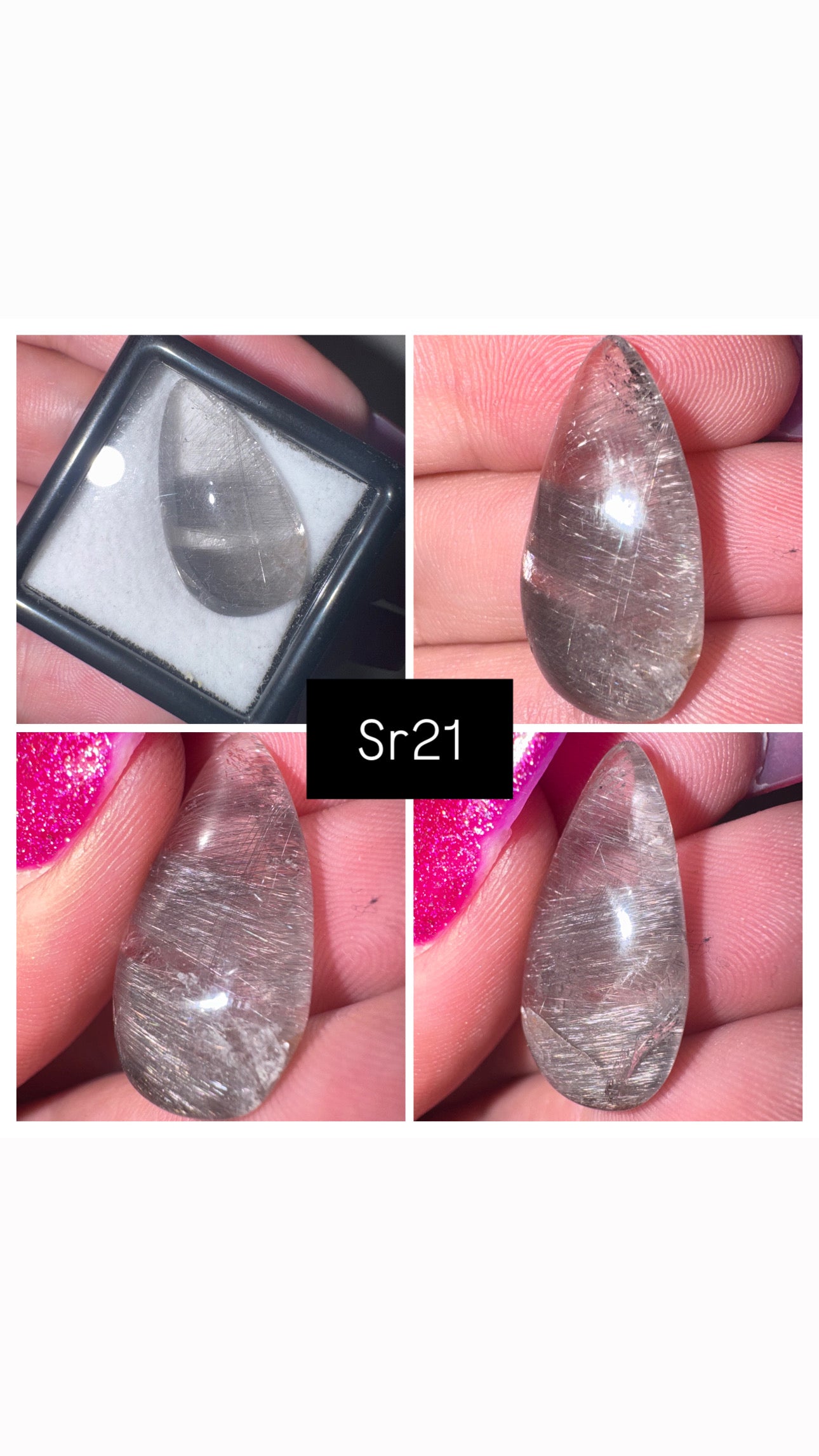 Silver Rutile Quartz AAA Teardrop
