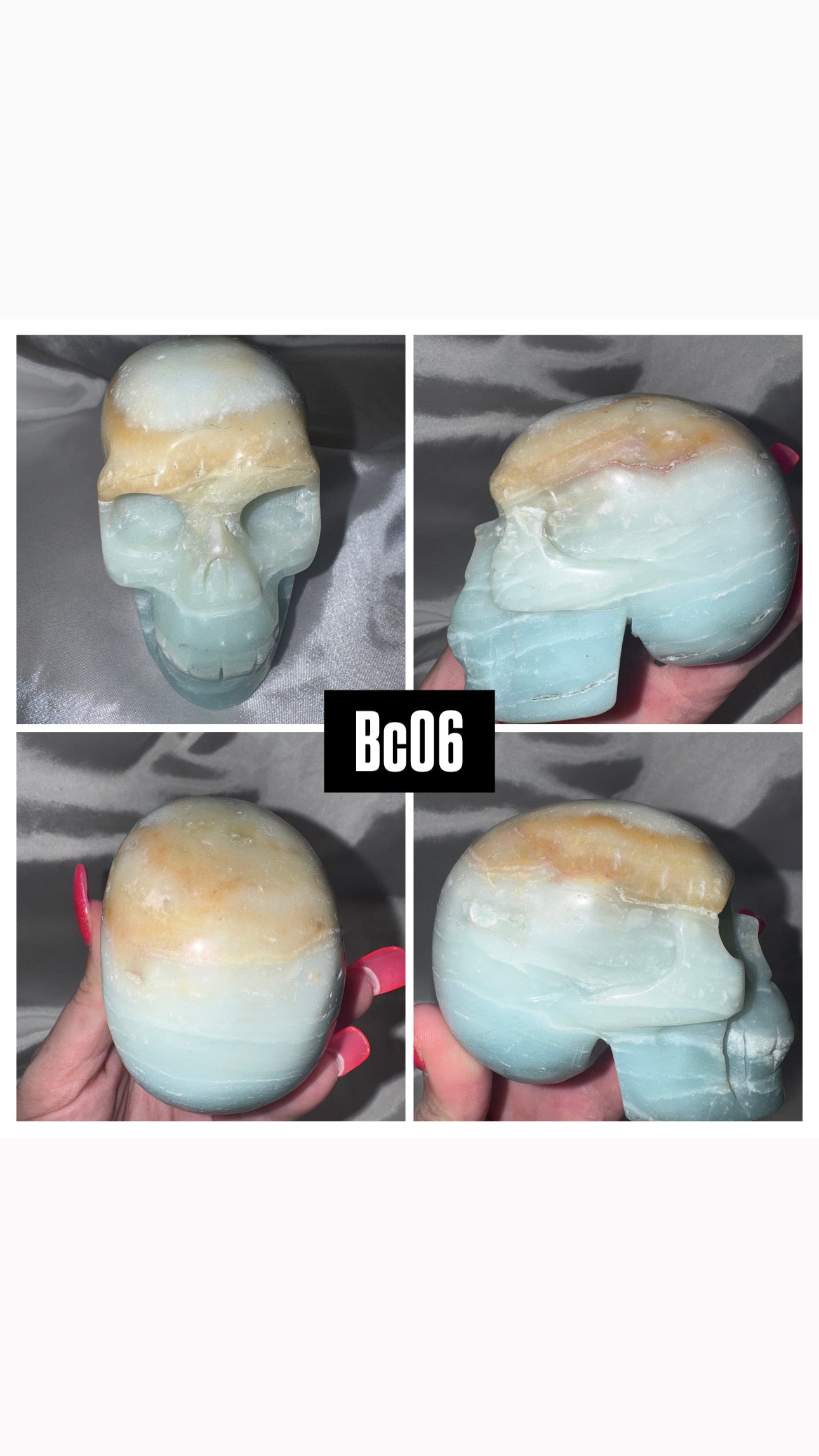 Blue Sky Quartz Large Skull