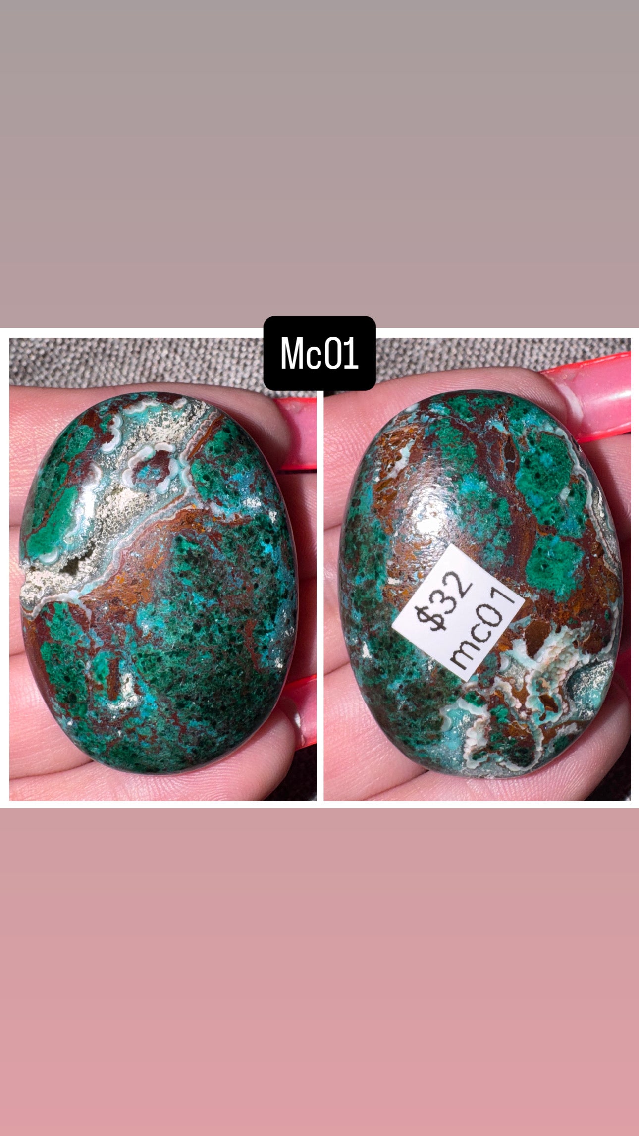Malacholla (Malachite Chrysocolla) Palmstone