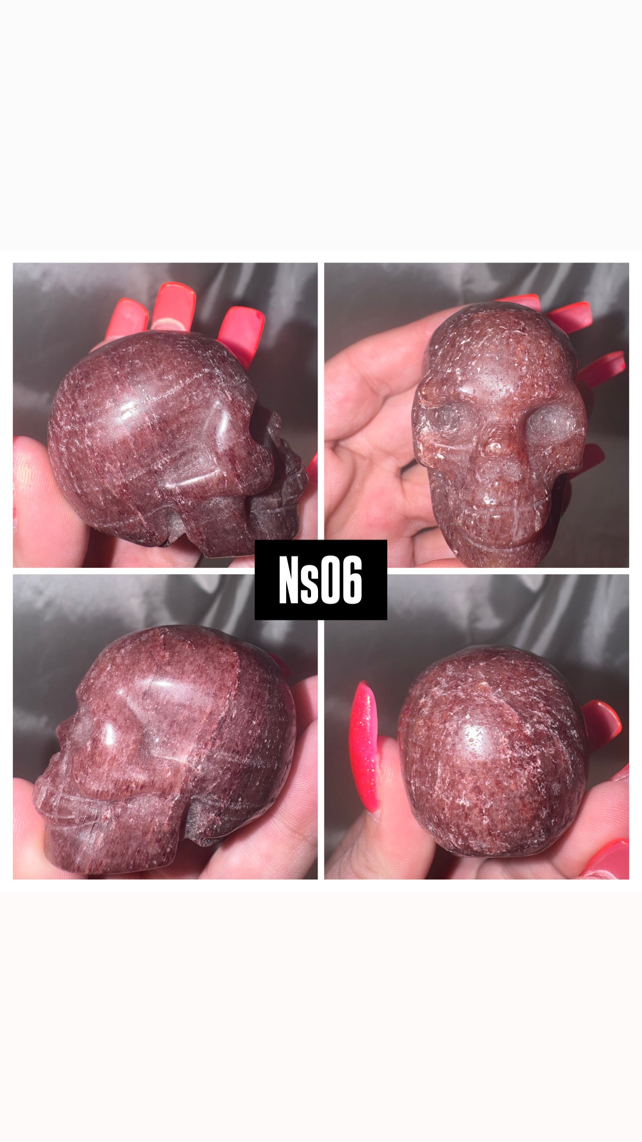 Strawberry Quartz Skull