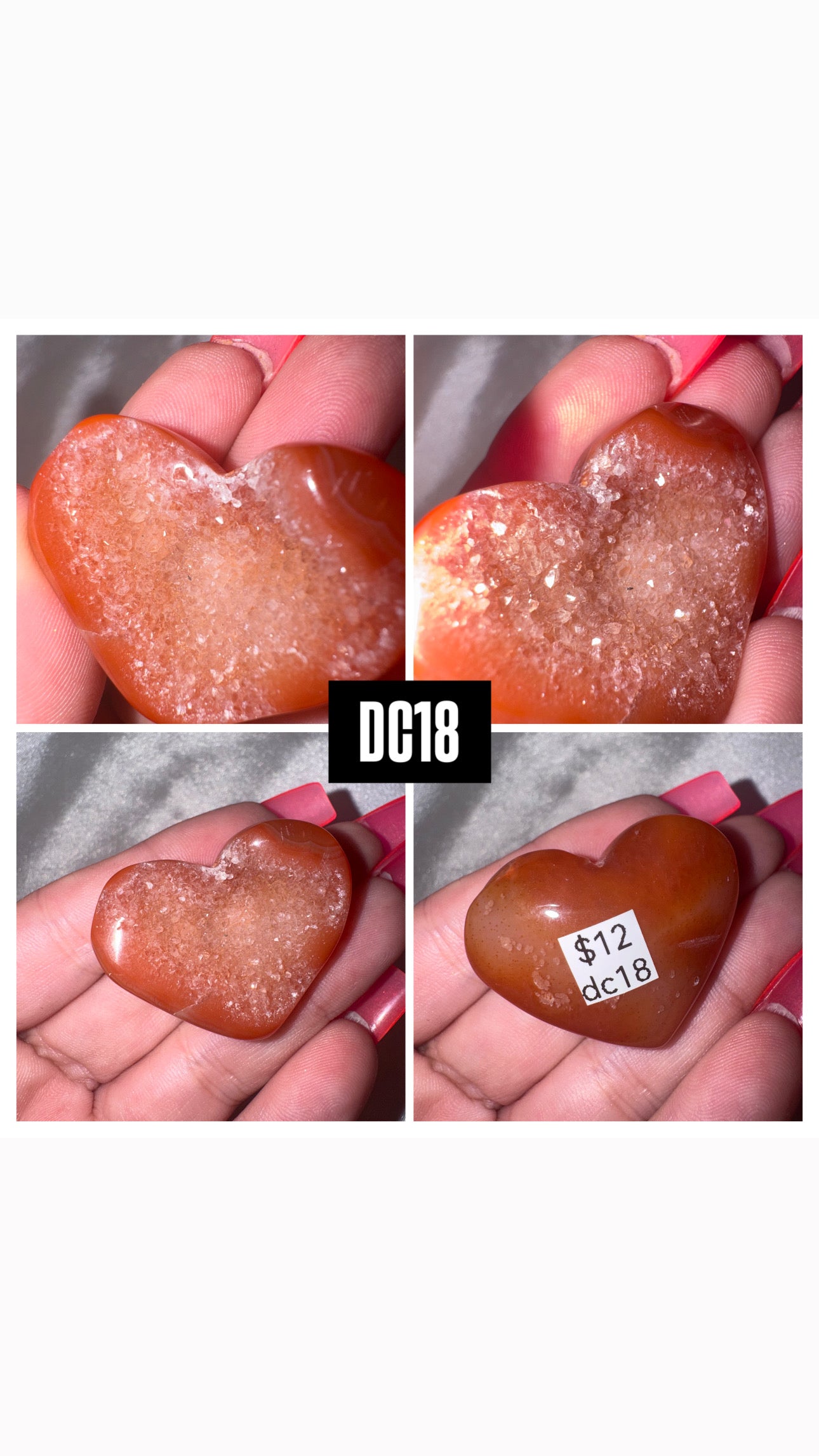Druzy Carnelian Heart/Palmstone