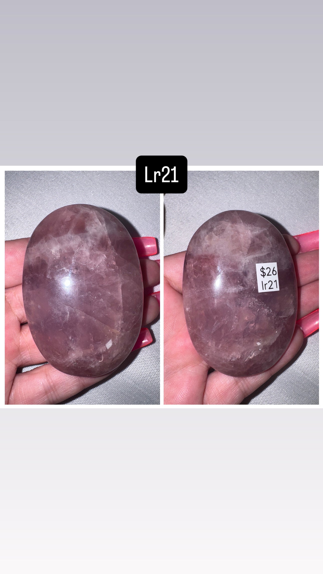 Lavender Rose Quartz Palmstone