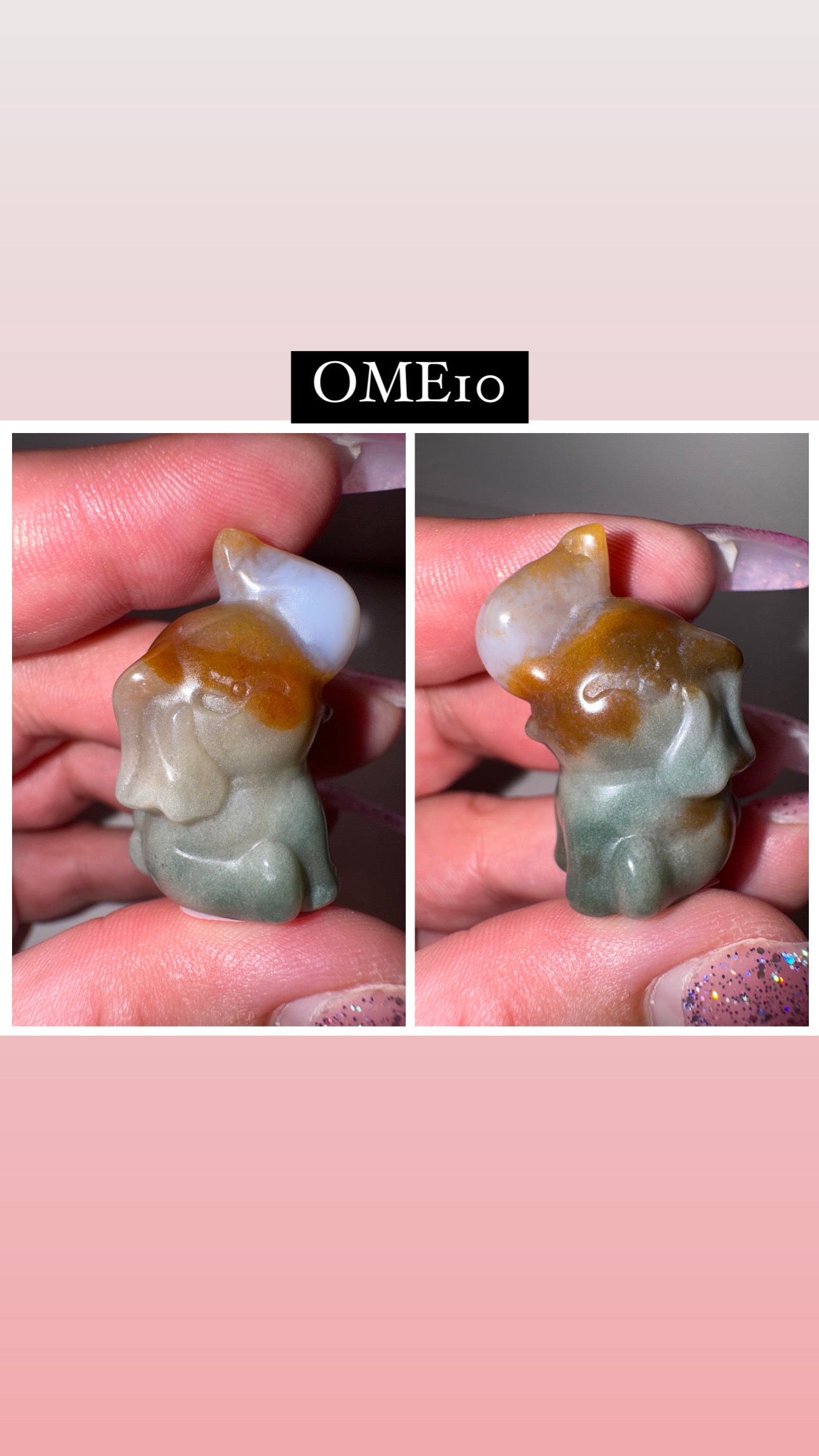 Ocean Jasper Moss Agate Small Sitting Elephant