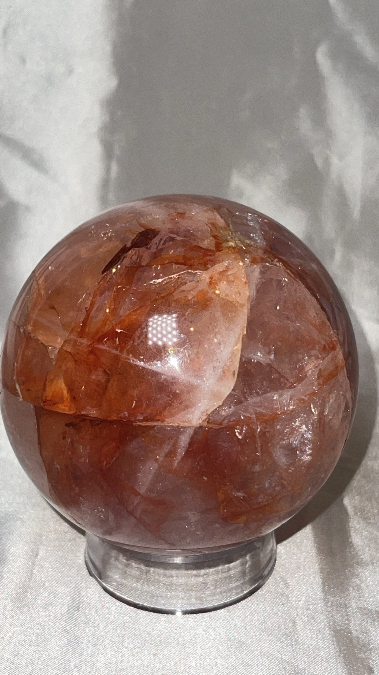 Hematoid Star Rose Quartz Large Sphere (80mm)