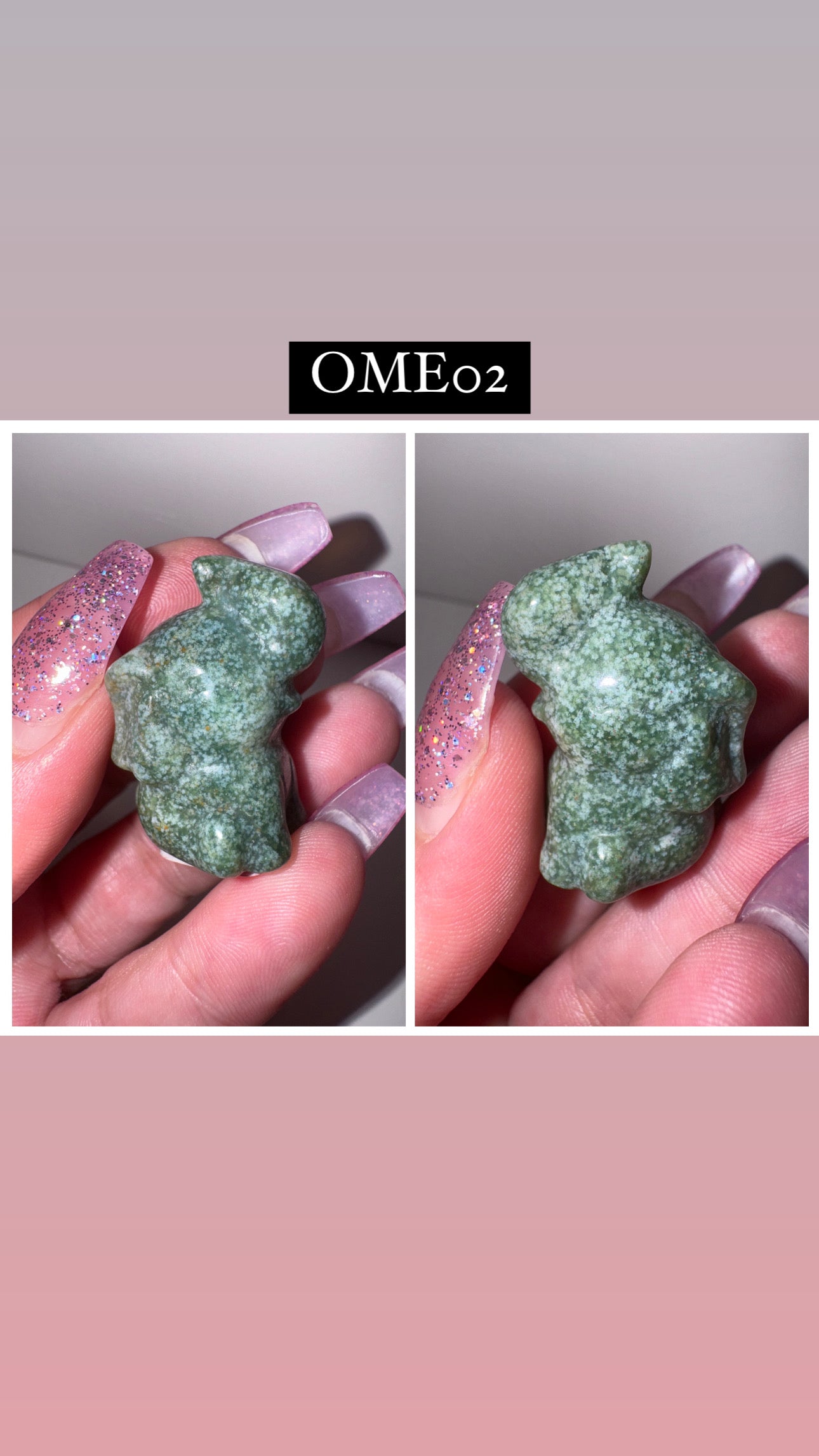 Ocean Jasper Moss Agate Small Sitting Elephant