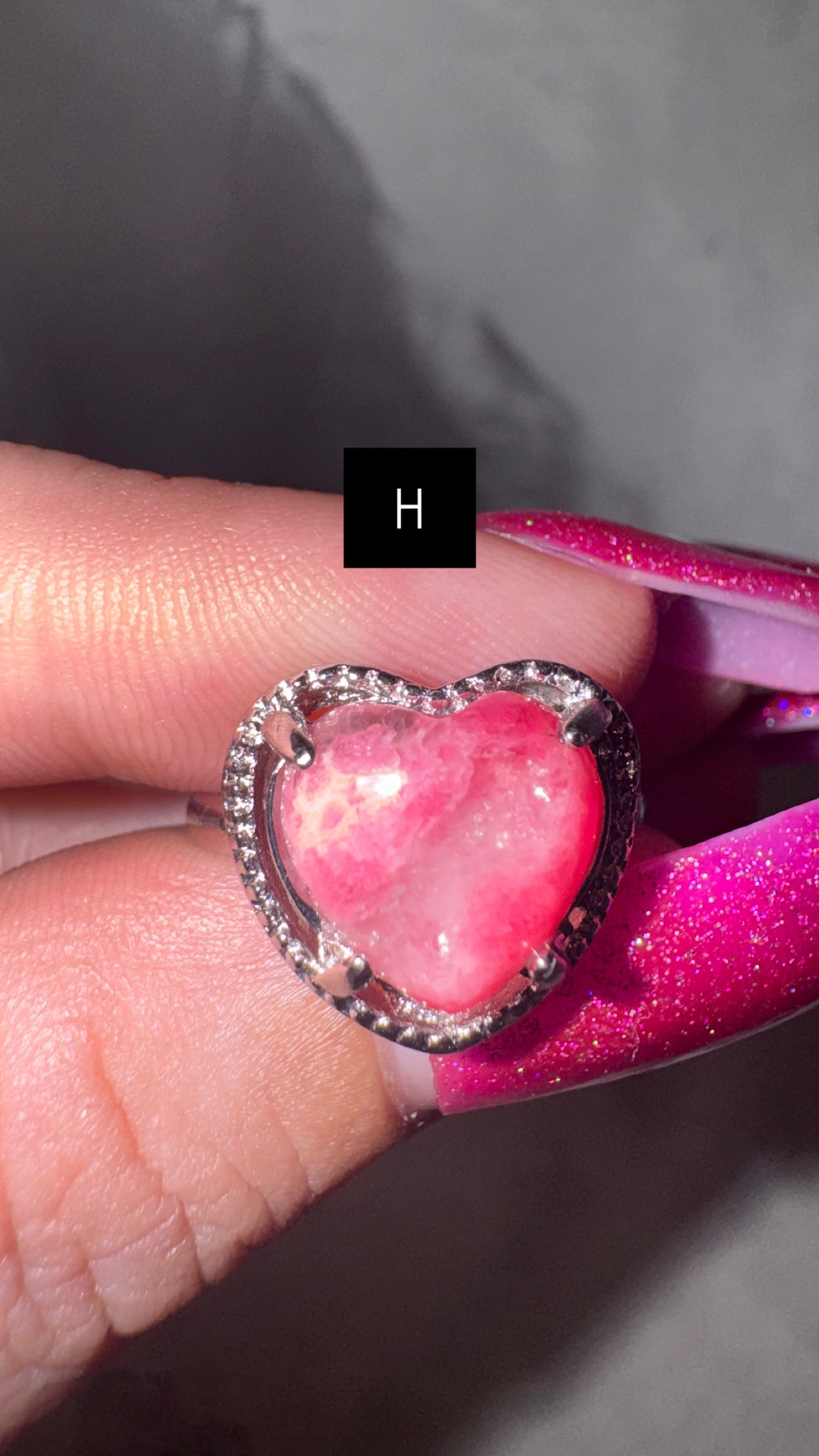 Rhodonite in Quartz Adjustable Ring