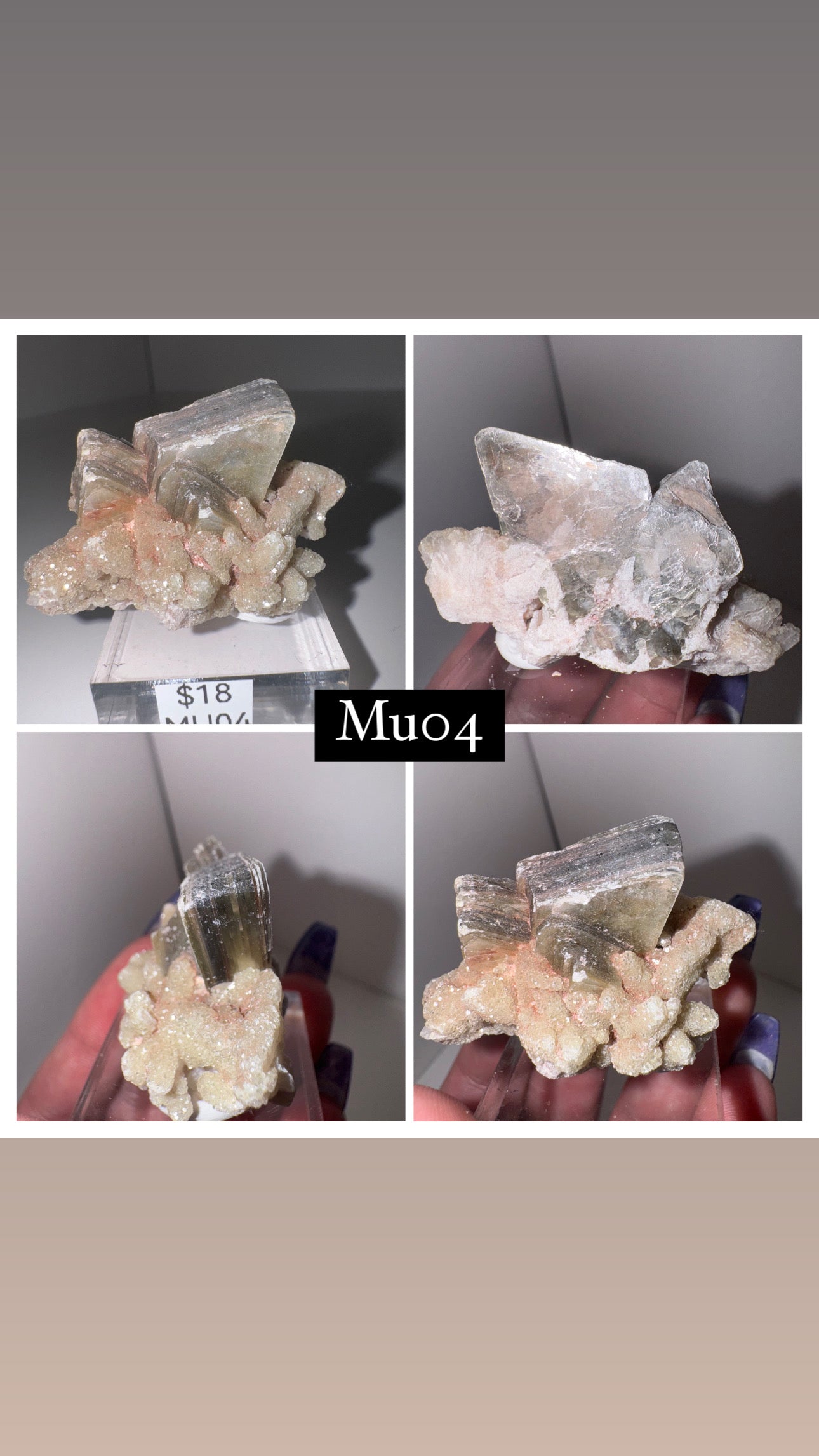 Muscovite Mica on Albite with Druzy Calcite Specimen