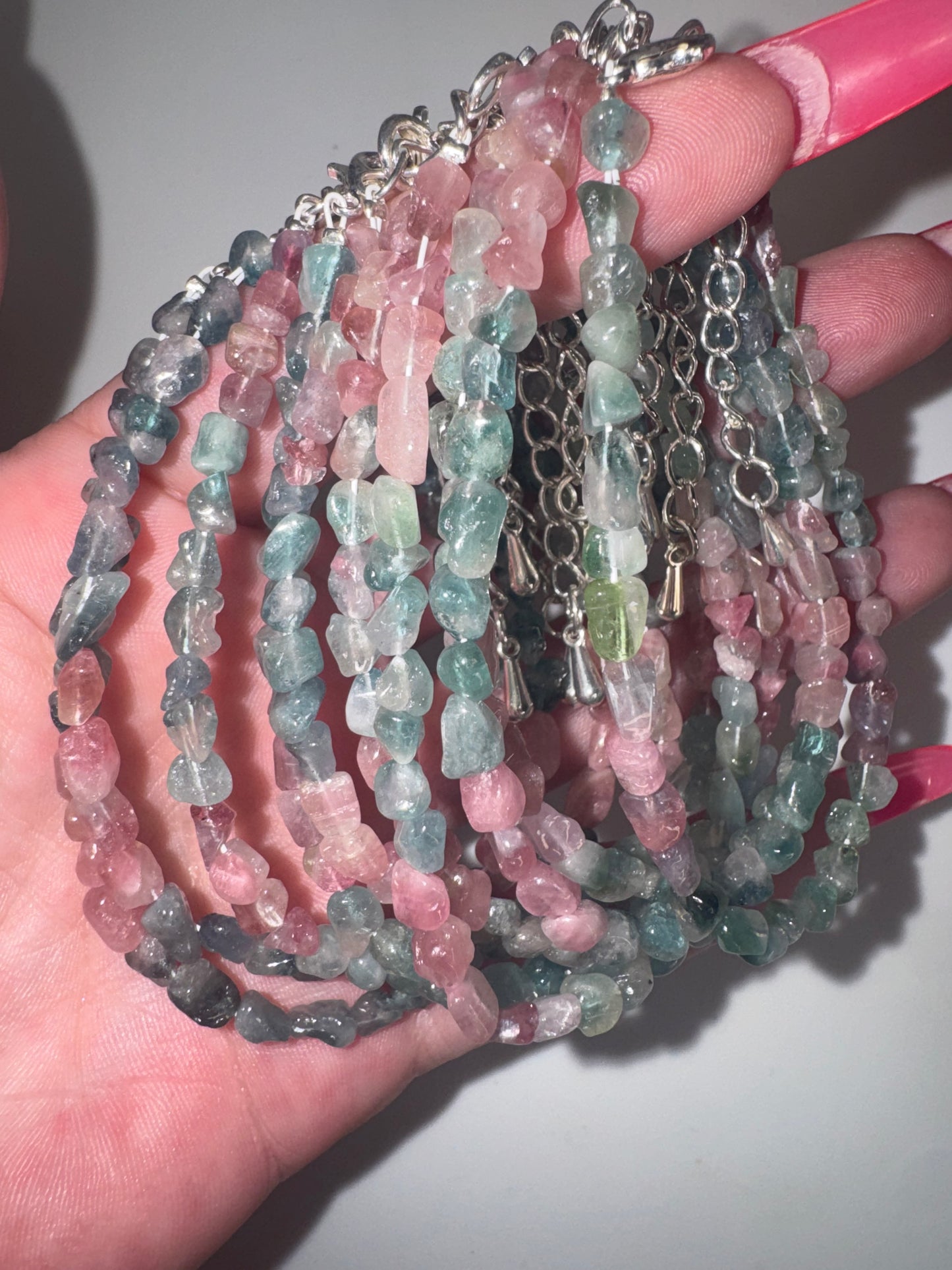 Pink & Blue Tourmaline Bracelet