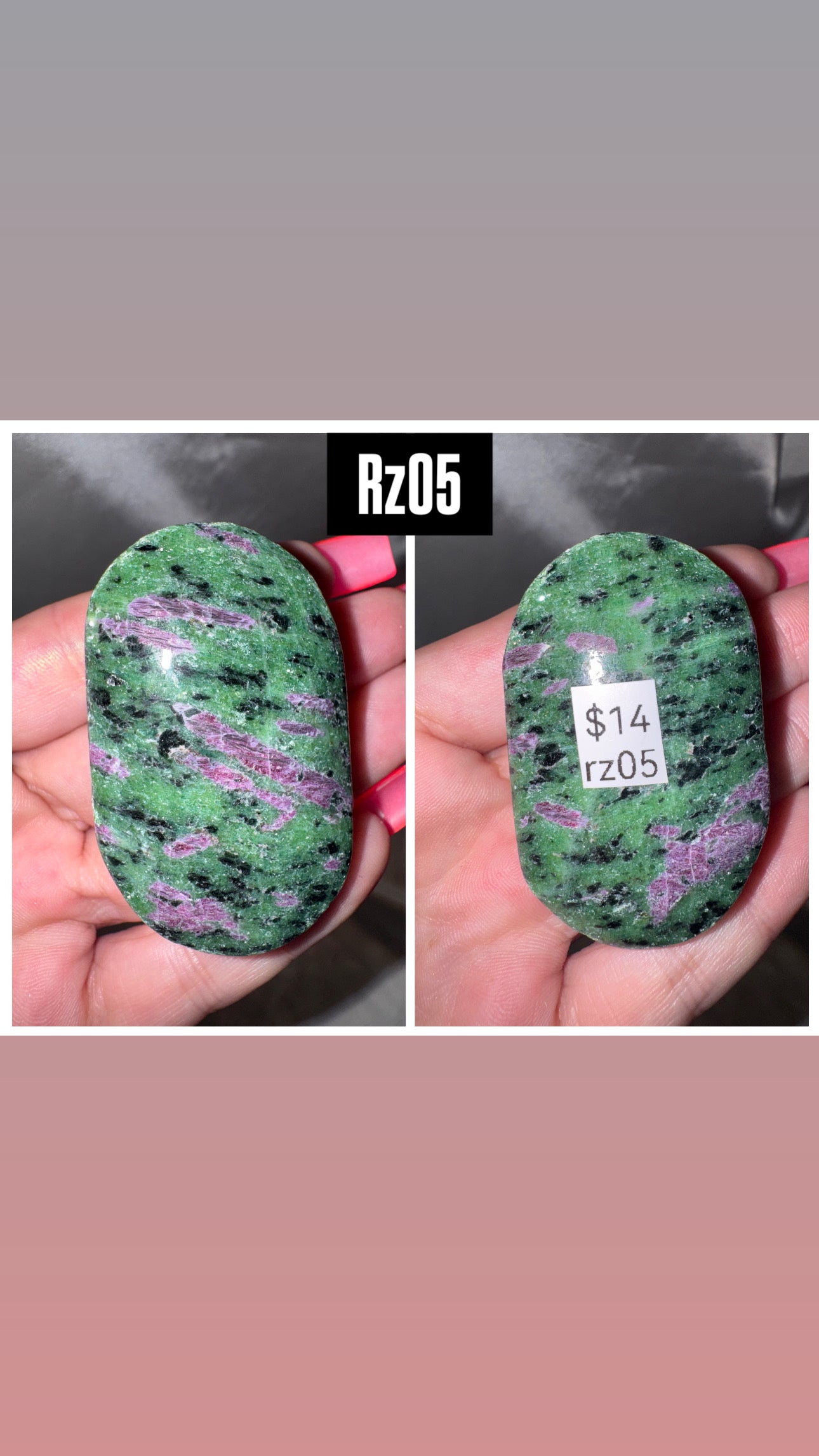 Ruby Zoisite Palmstone