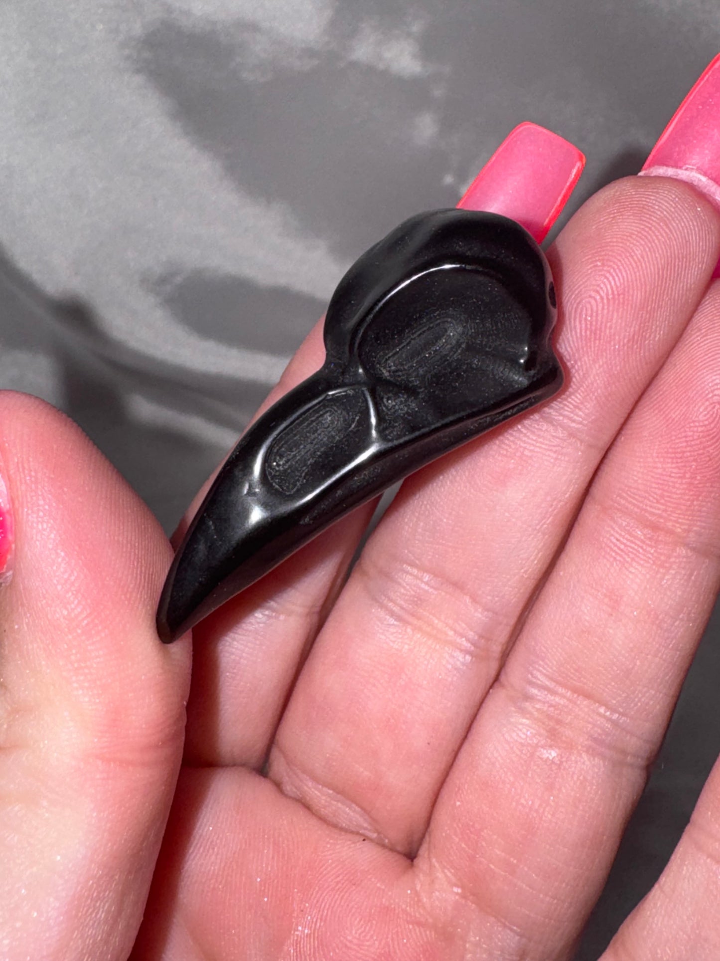 Obsidian Bird Skull