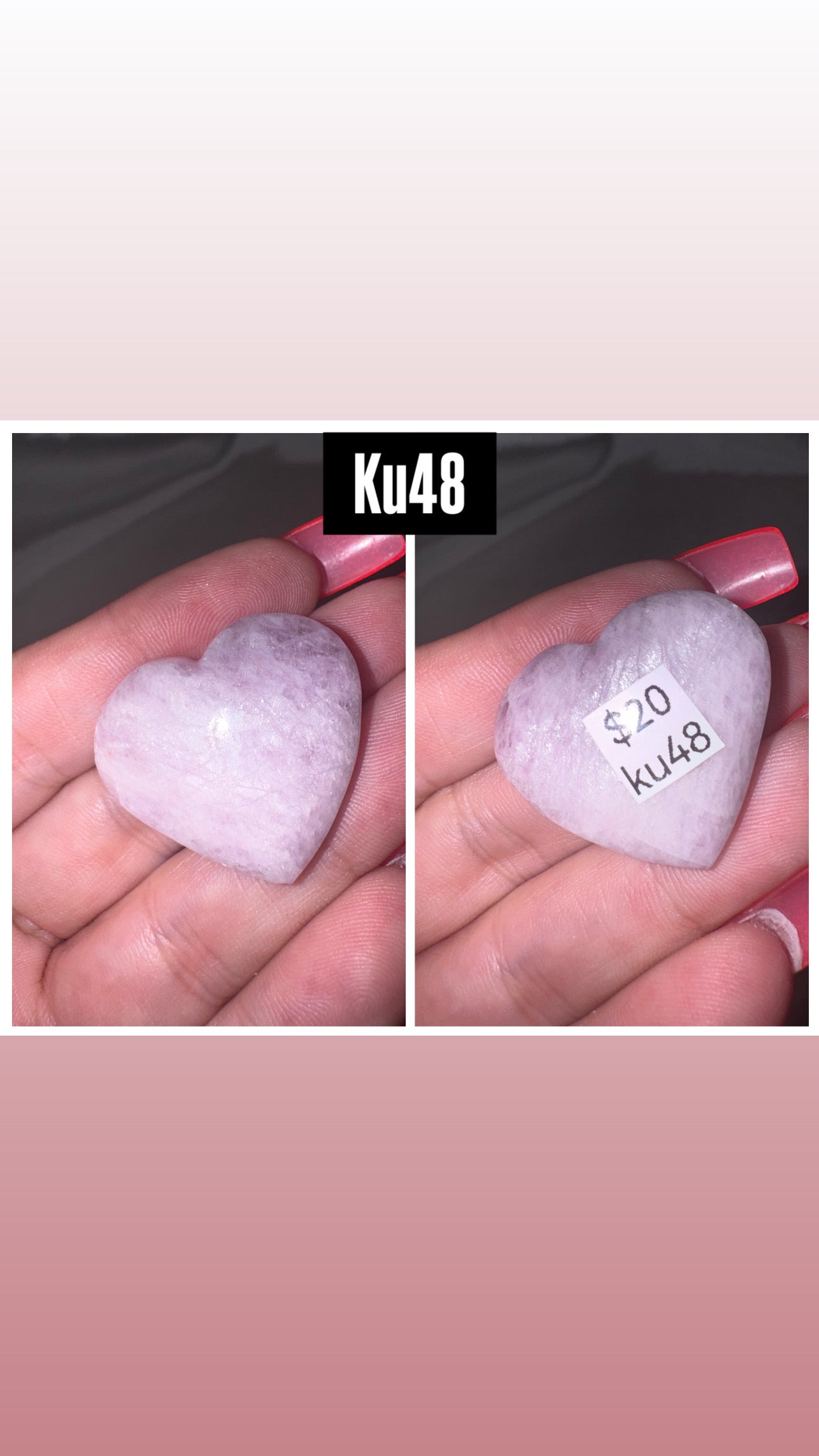 Kunzite AA Heart
