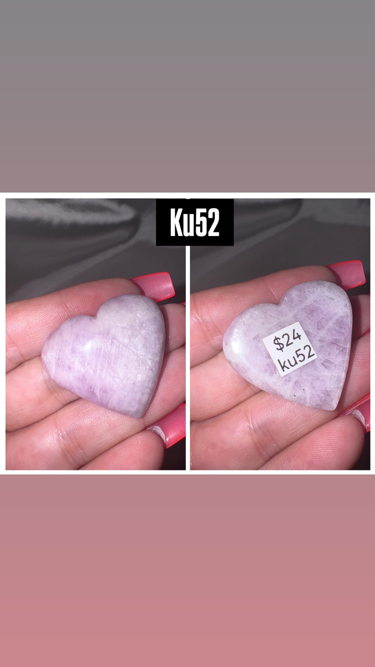 Kunzite AA Heart