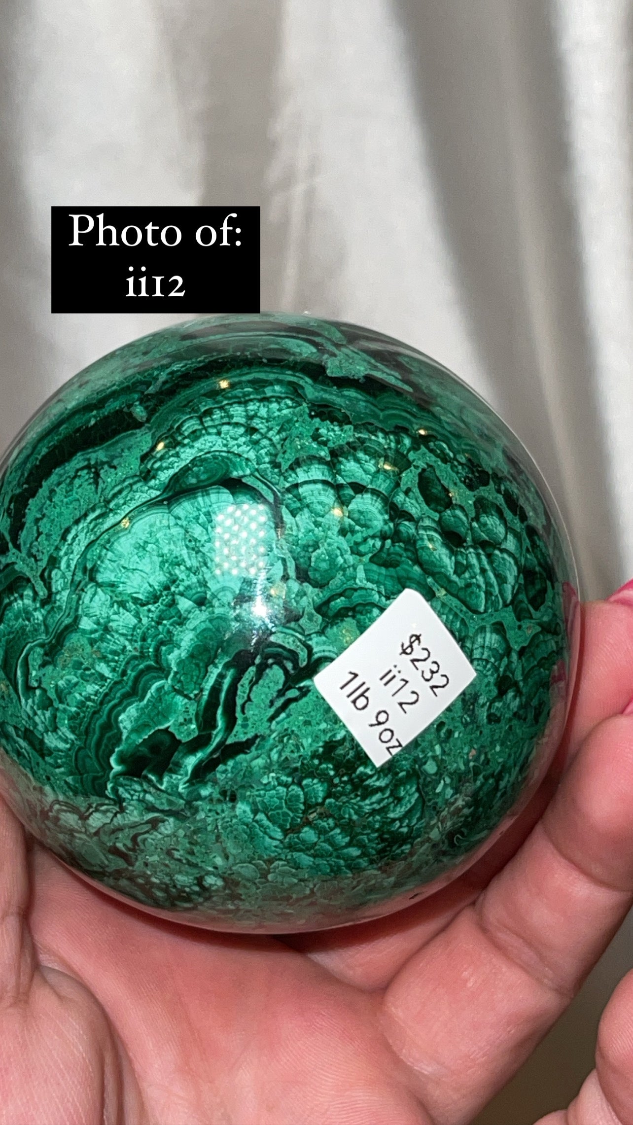 Malachite AA Large/XL Sphere