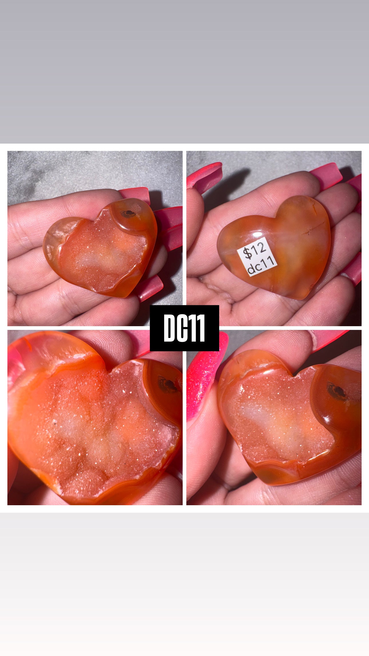 Druzy Carnelian Heart/Palmstone