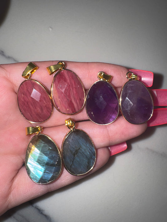 Faceted Crystal Gold Necklace