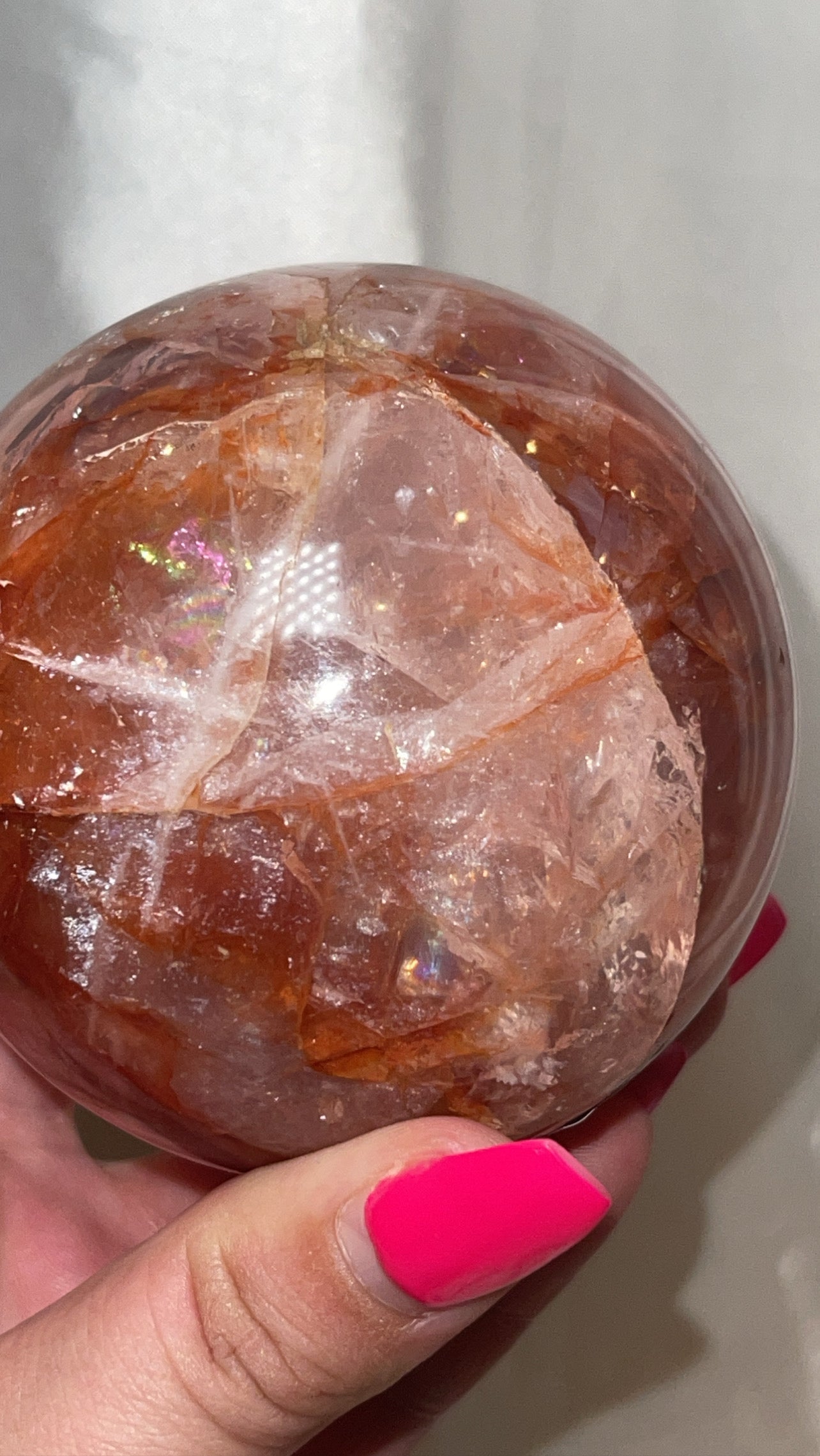 Hematoid Star Rose Quartz Large Sphere (80mm)