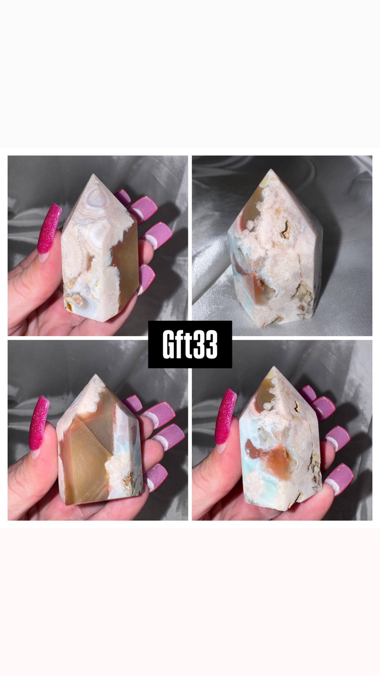 Green Flower Agate Tower