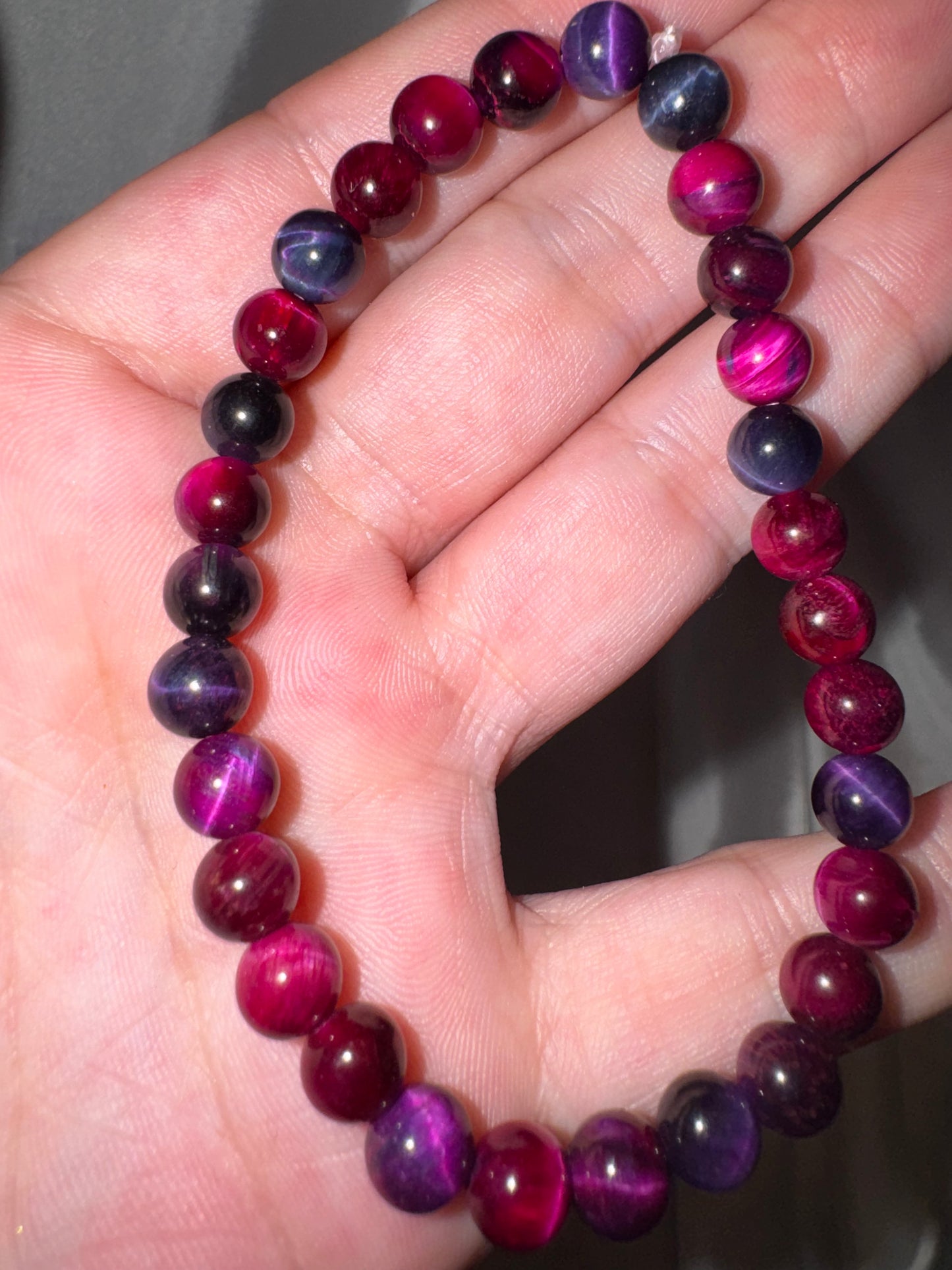 Pink Dyed Tigers Eye 6mm Bracelet (last one!)