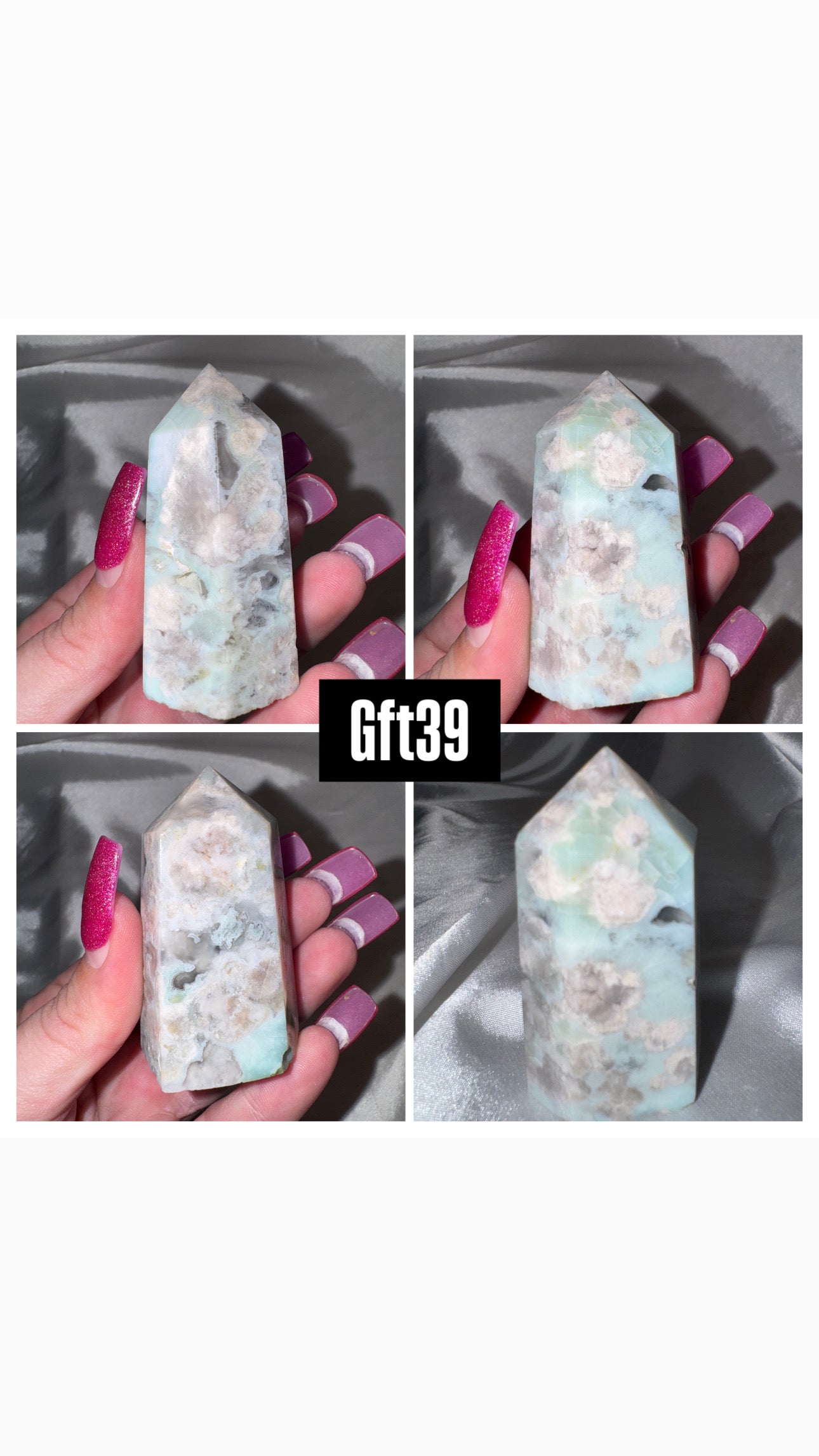 Green Flower Agate Tower