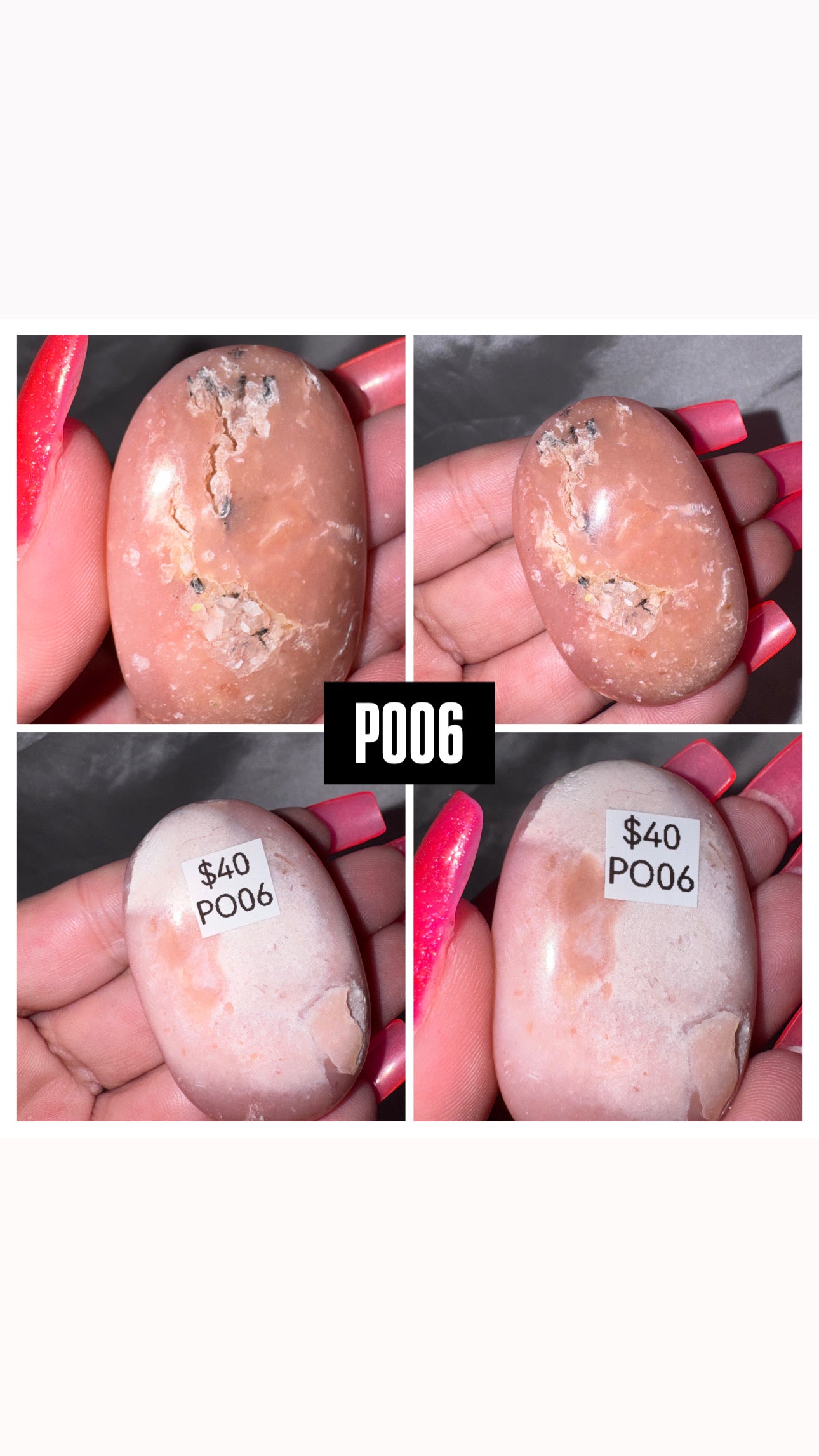 Pink Dendritic Opal AA Palmstone