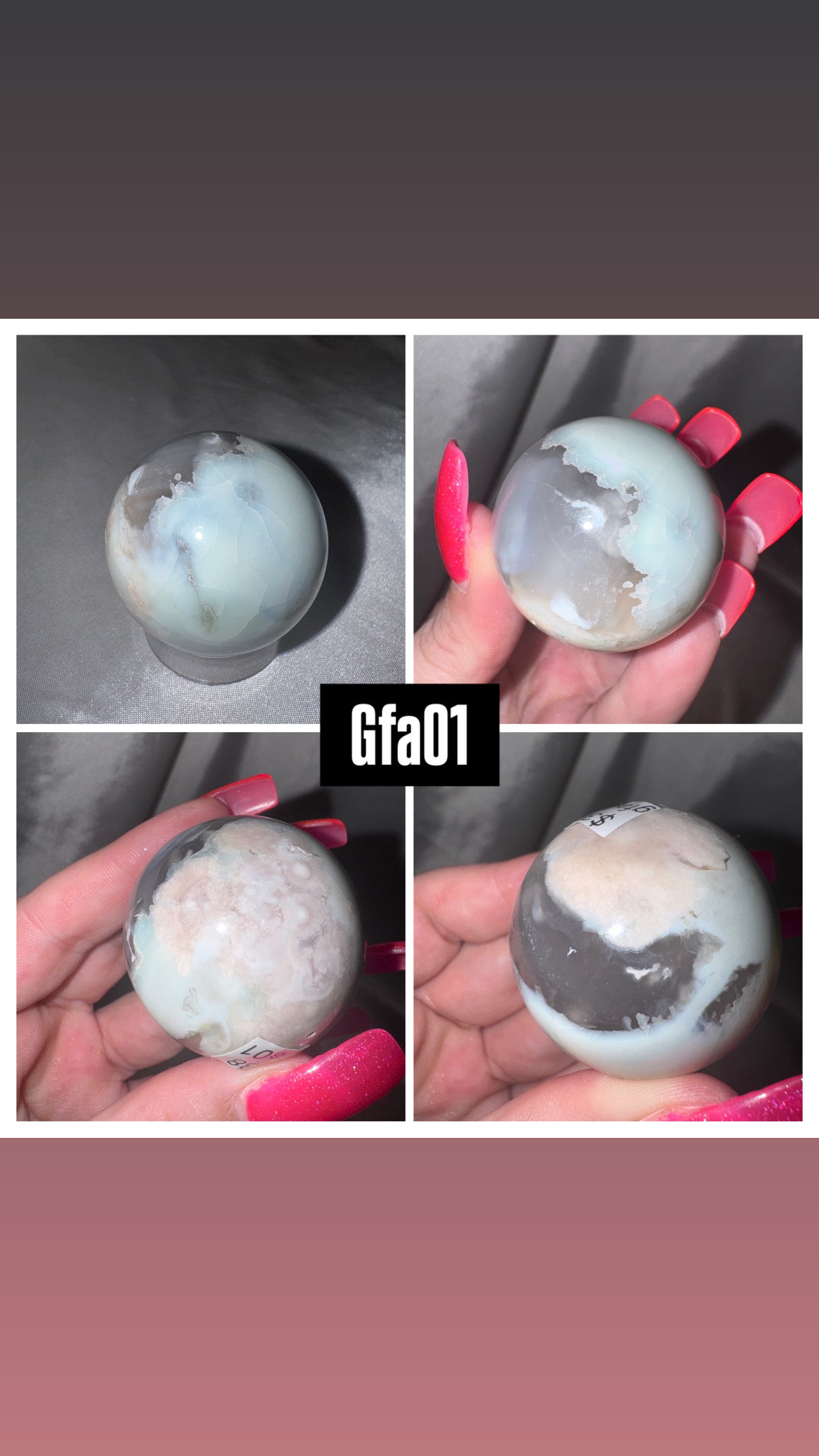 Green Flower Agate Sphere