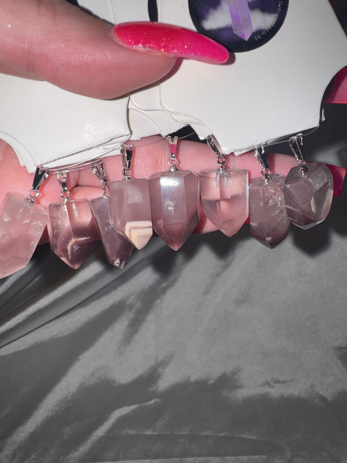Pink Lithium Quartz AAA 925 Pendant
