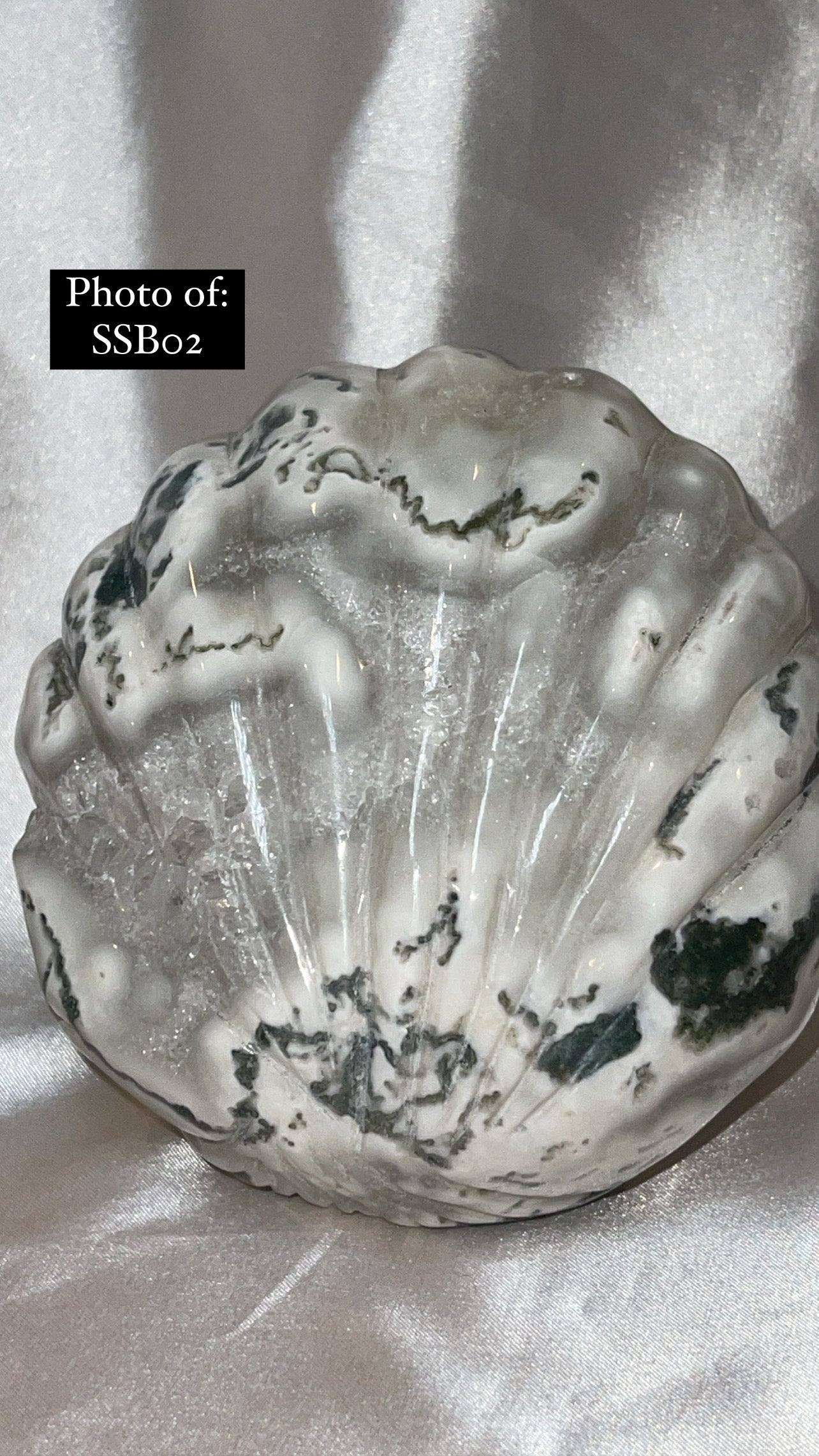 Moss Agate Seashell Bowl
