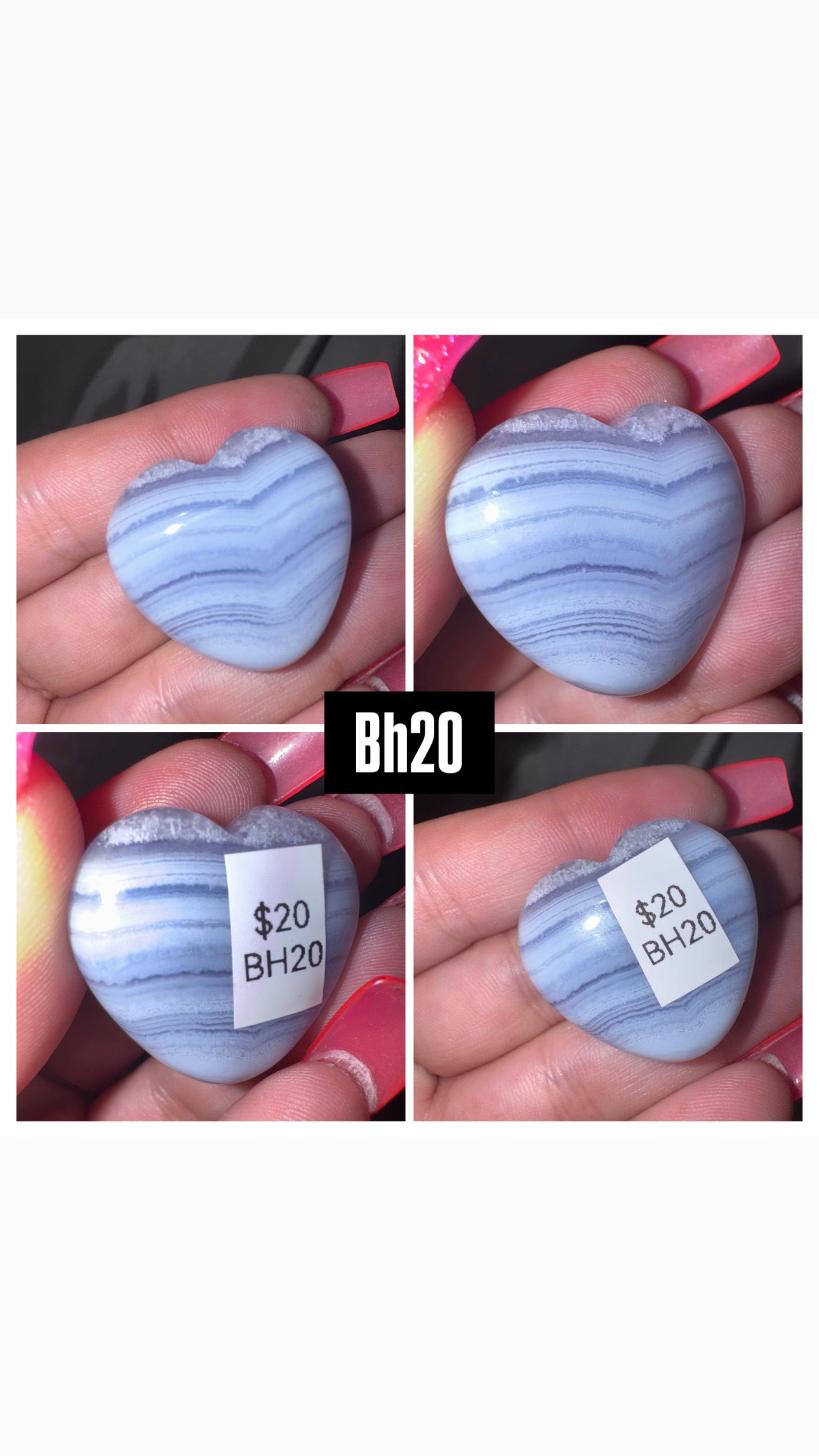 Blue Lace Agate AAA Heart