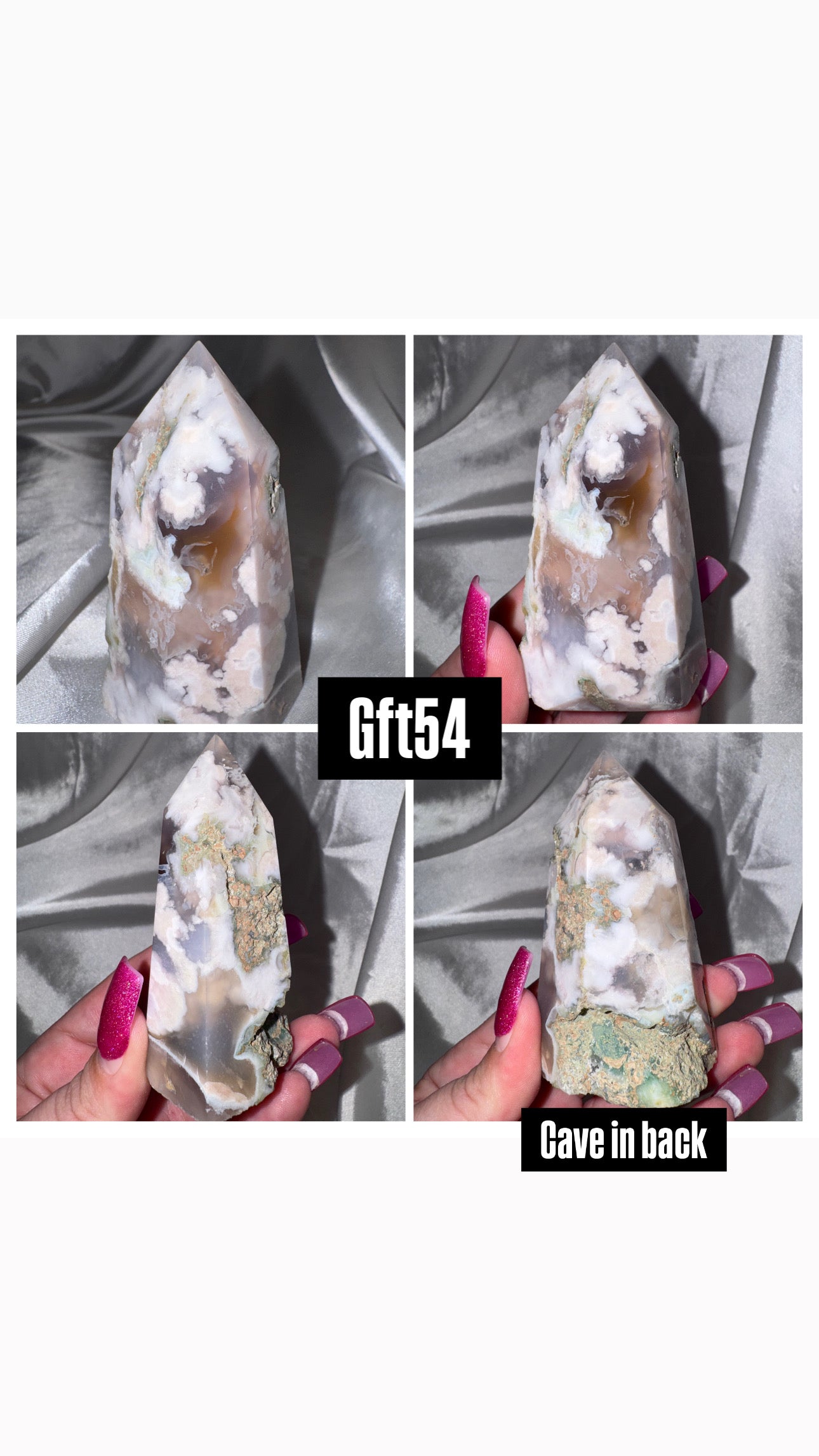 Green Flower Agate Tower