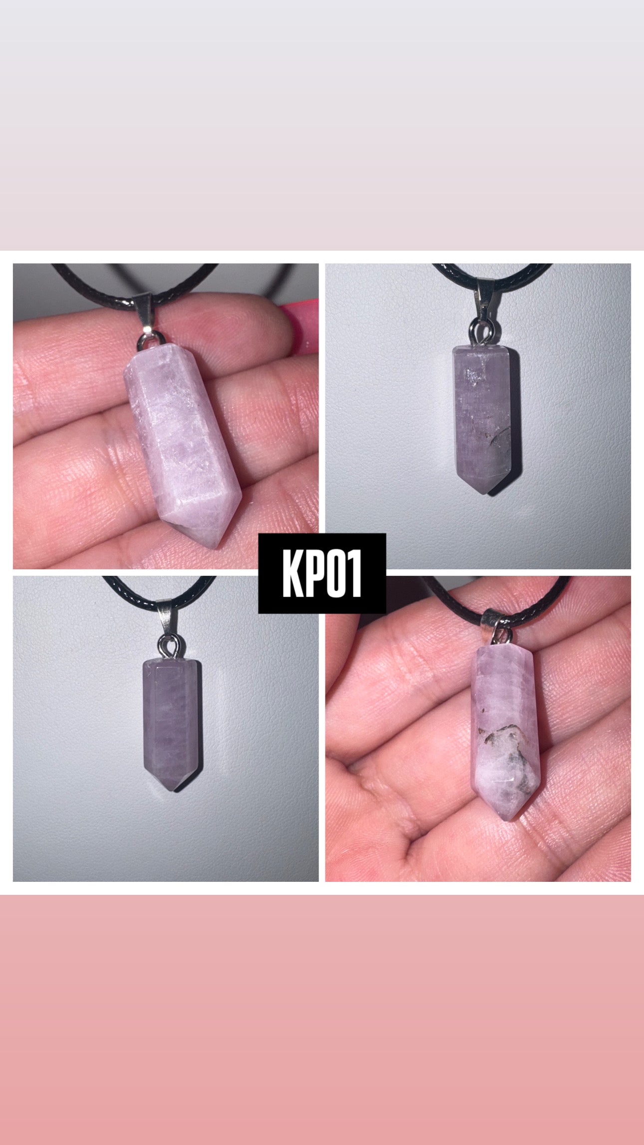 Kunzite Point Pendant