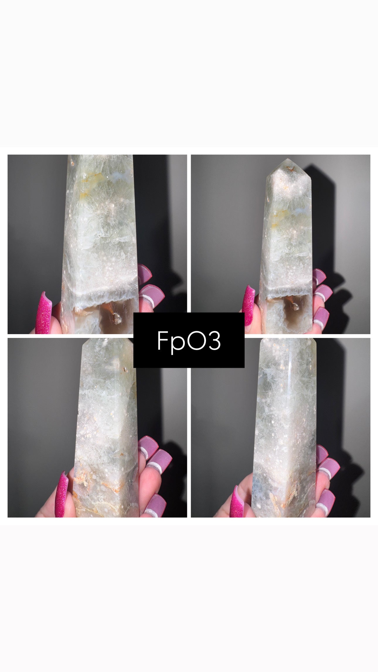 Prasiolite Flower Agate Tower