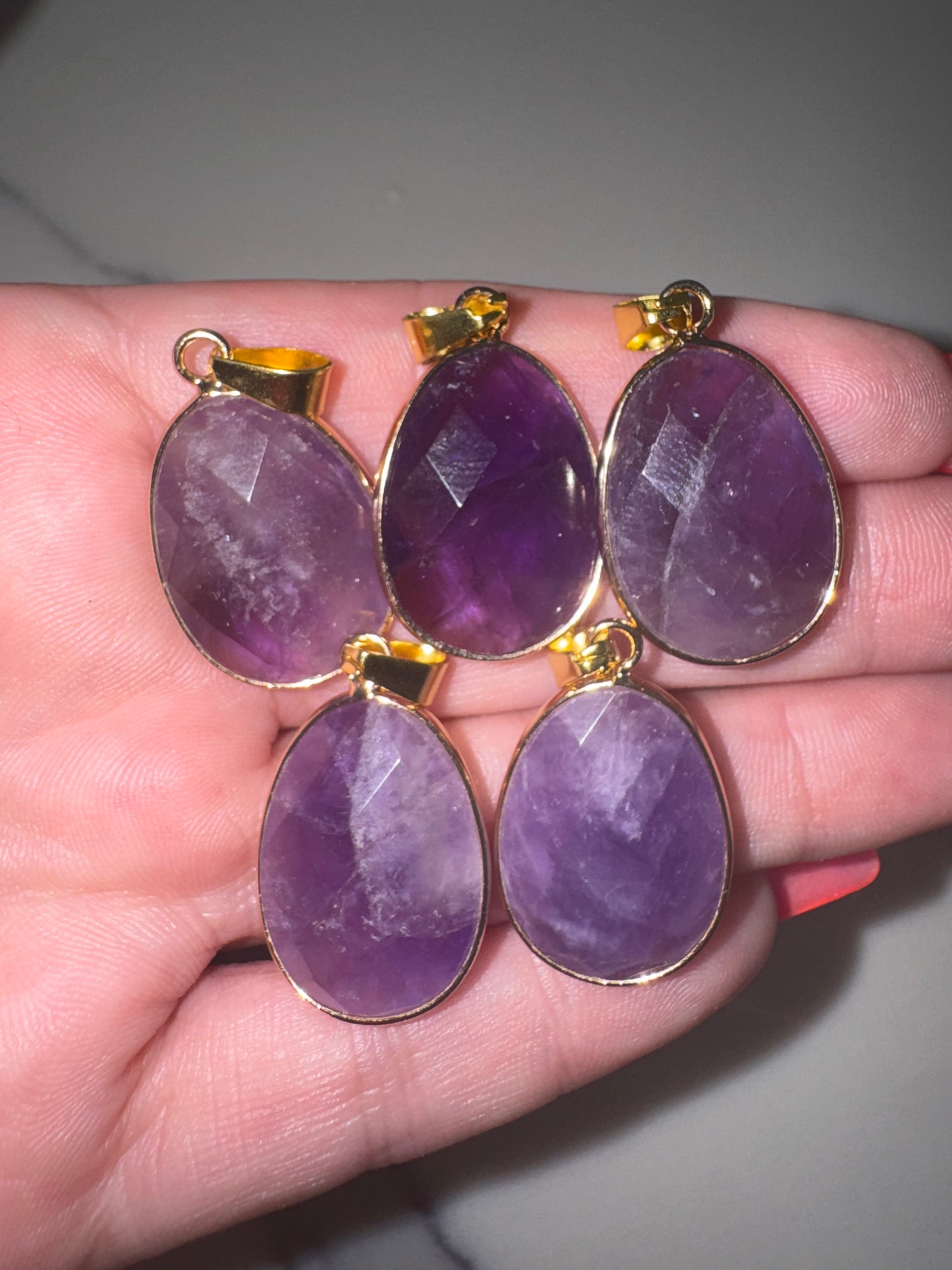 Faceted Crystal Gold Necklace