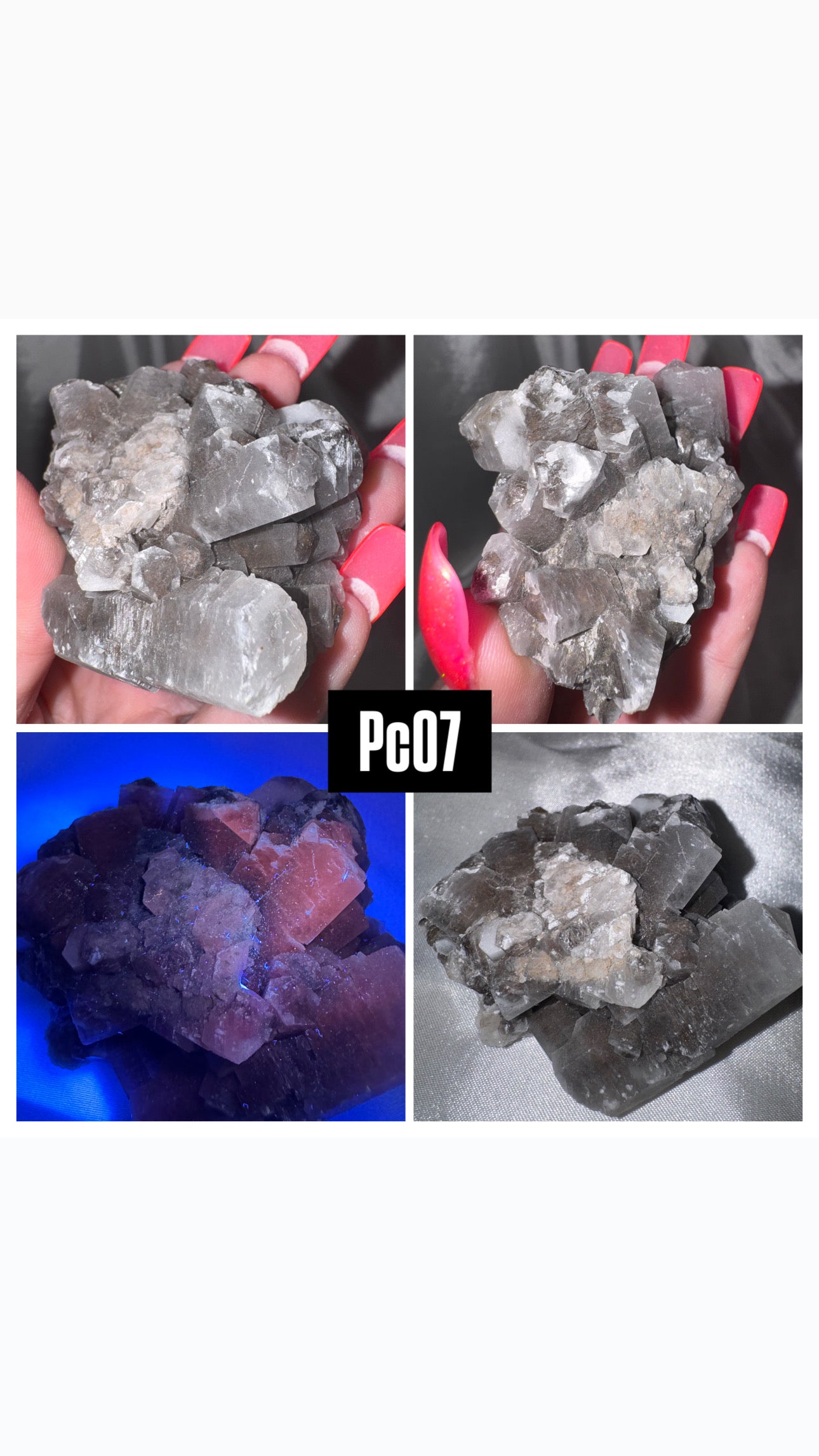 Panda Barrel Calcite- UV Reactive!