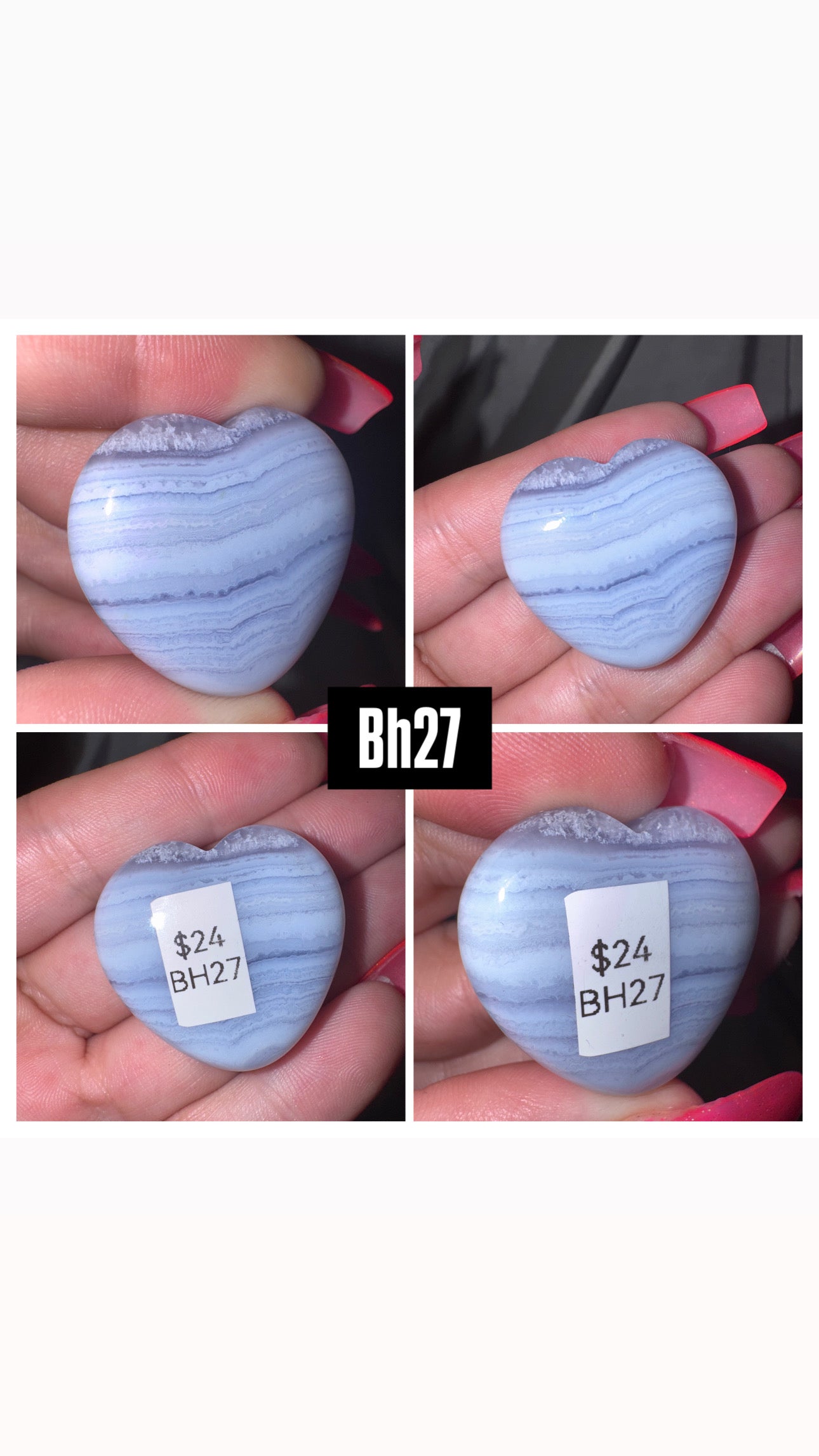 Blue Lace Agate AAA Heart