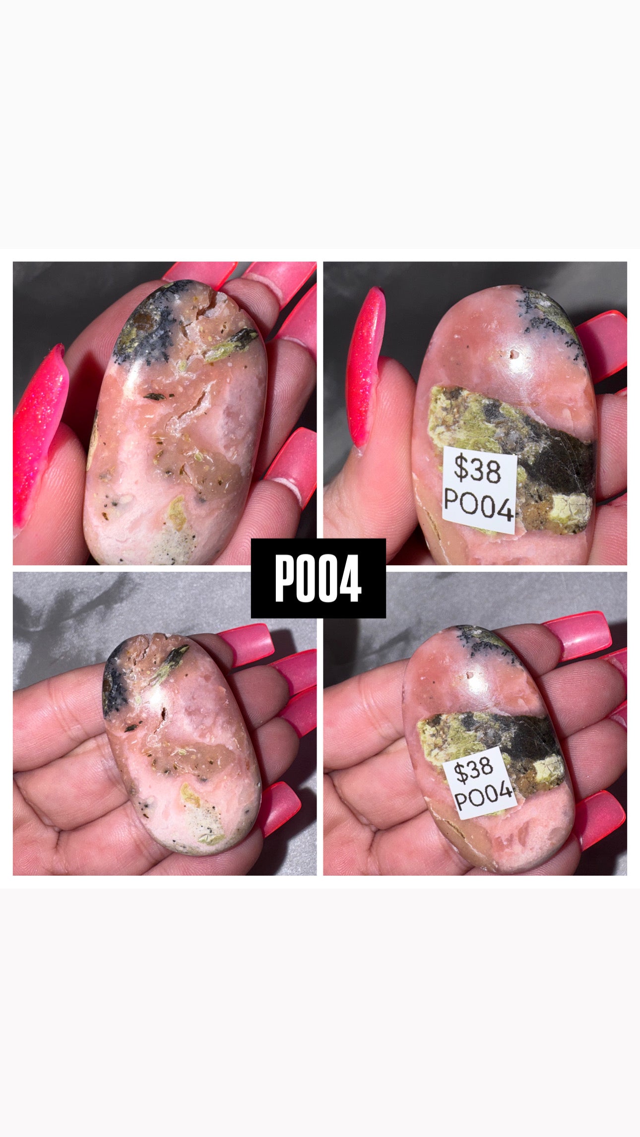 Pink Dendritic Opal AA Palmstone
