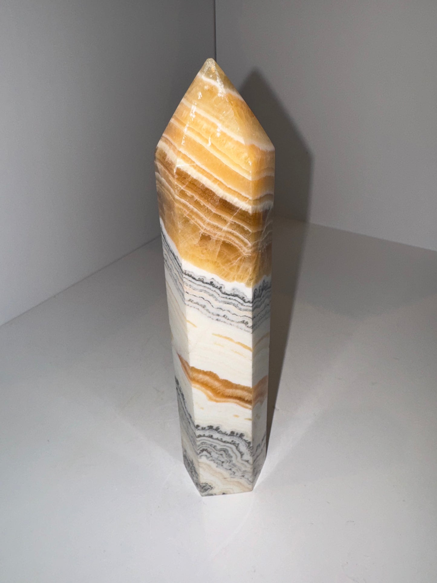 Dendritic Orange Calcite Large Tower