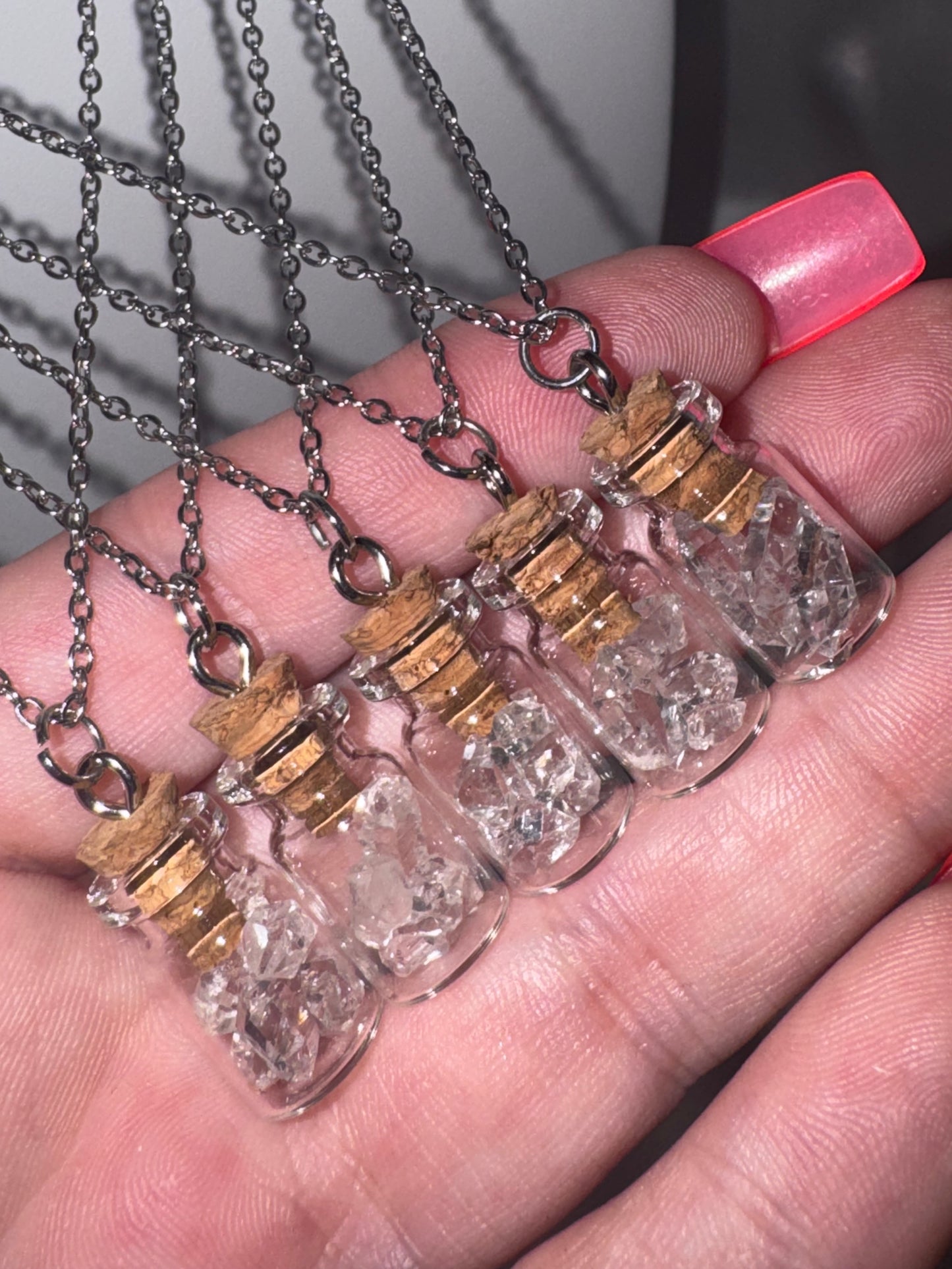 Herkimer Diamond Bottle Necklace