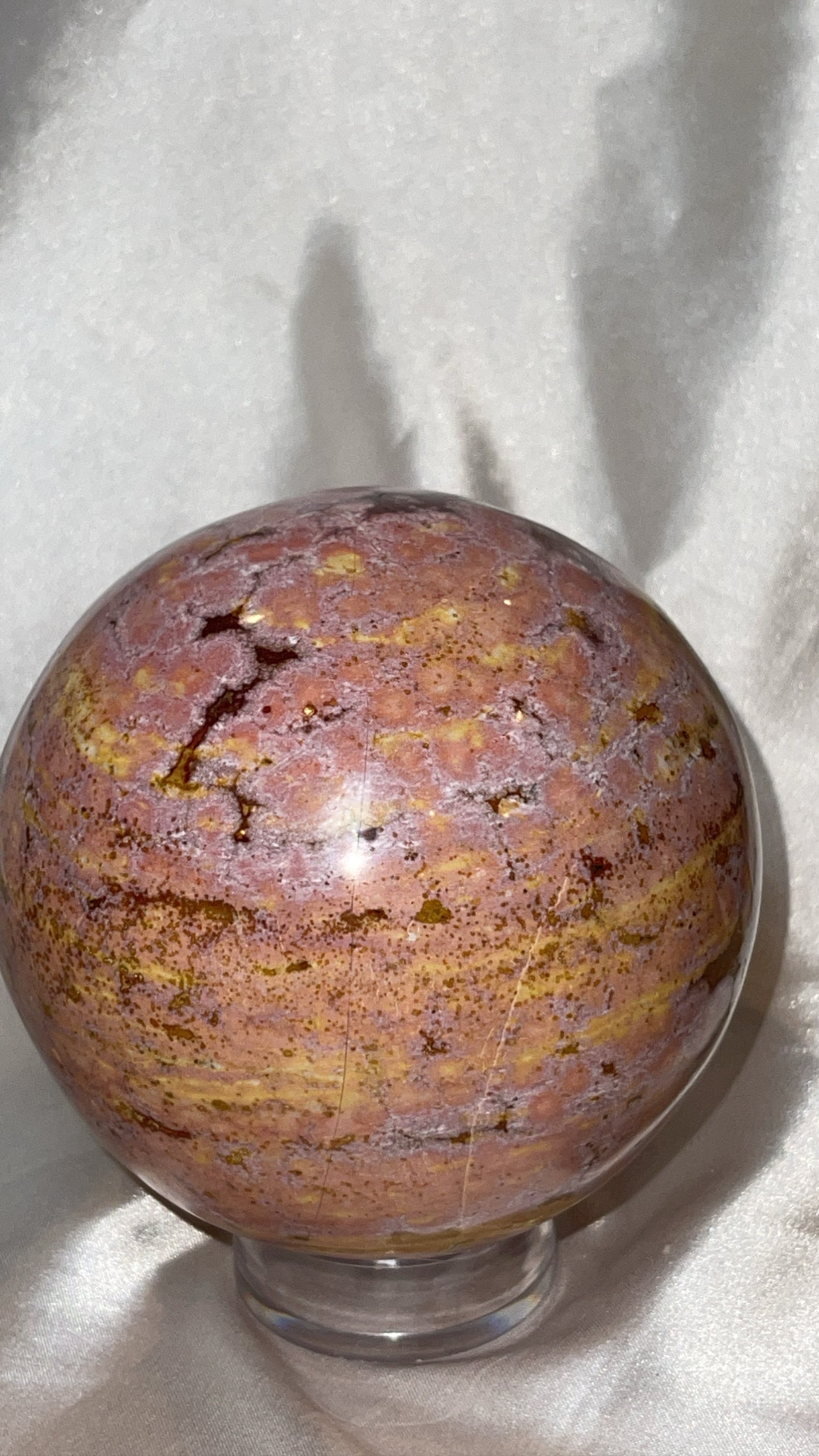 Pink Ocean Jasper AAA XXL Sphere (98mm)