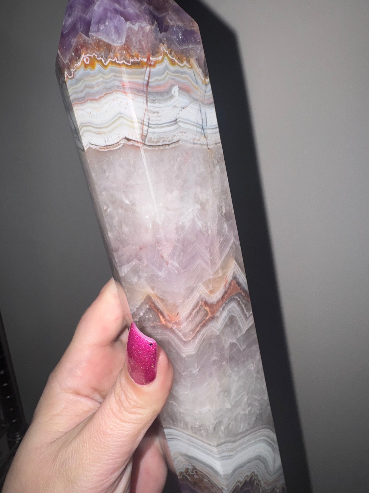 Amethyst Crazy Lace Agate XL Tower