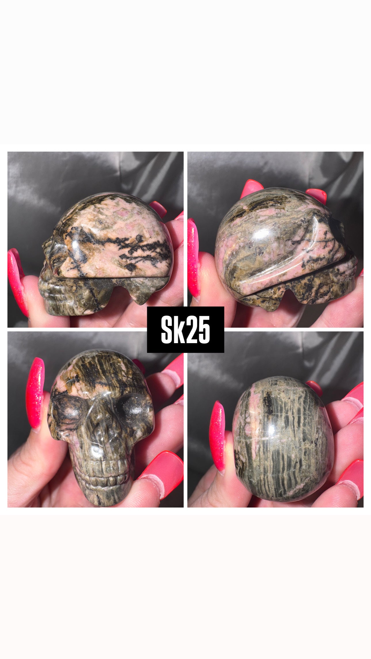 Rhodonite Skull