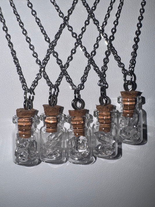 Herkimer Diamond Bottle Necklace