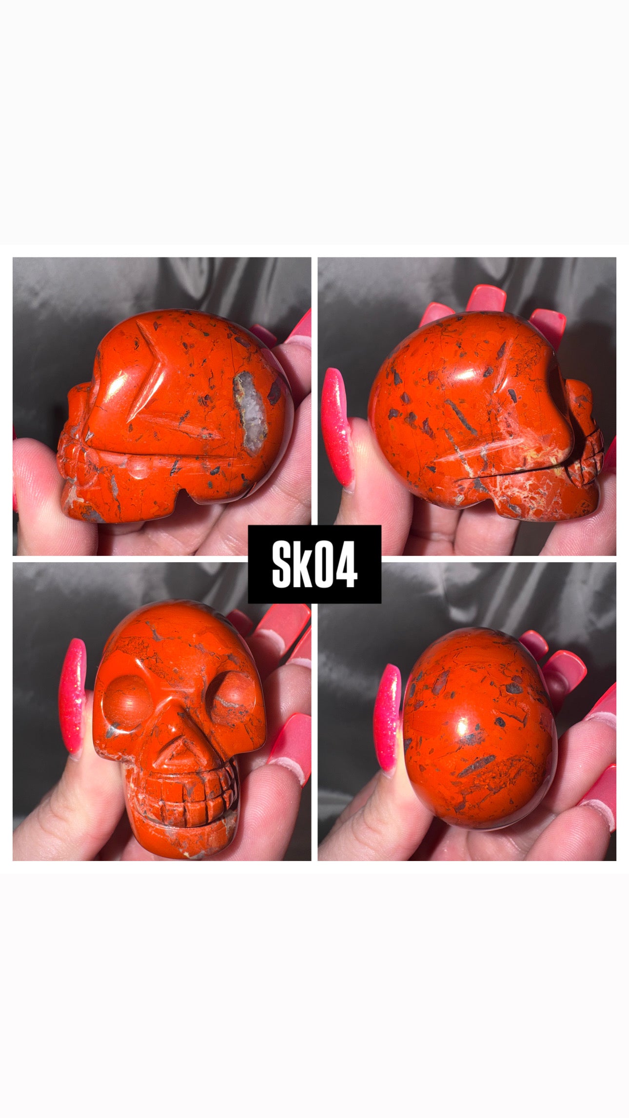 Red Jasper Skull