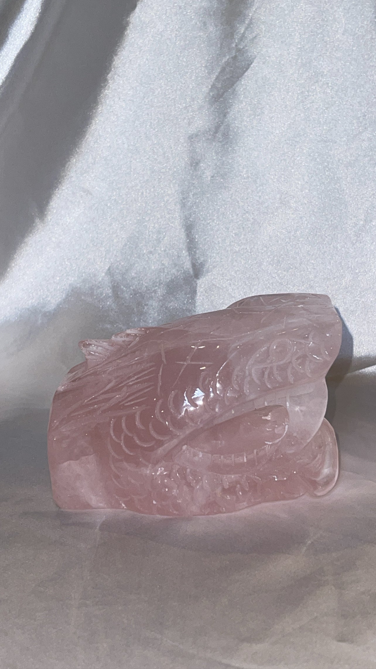 Rose Quartz AAA XXL Snake Head