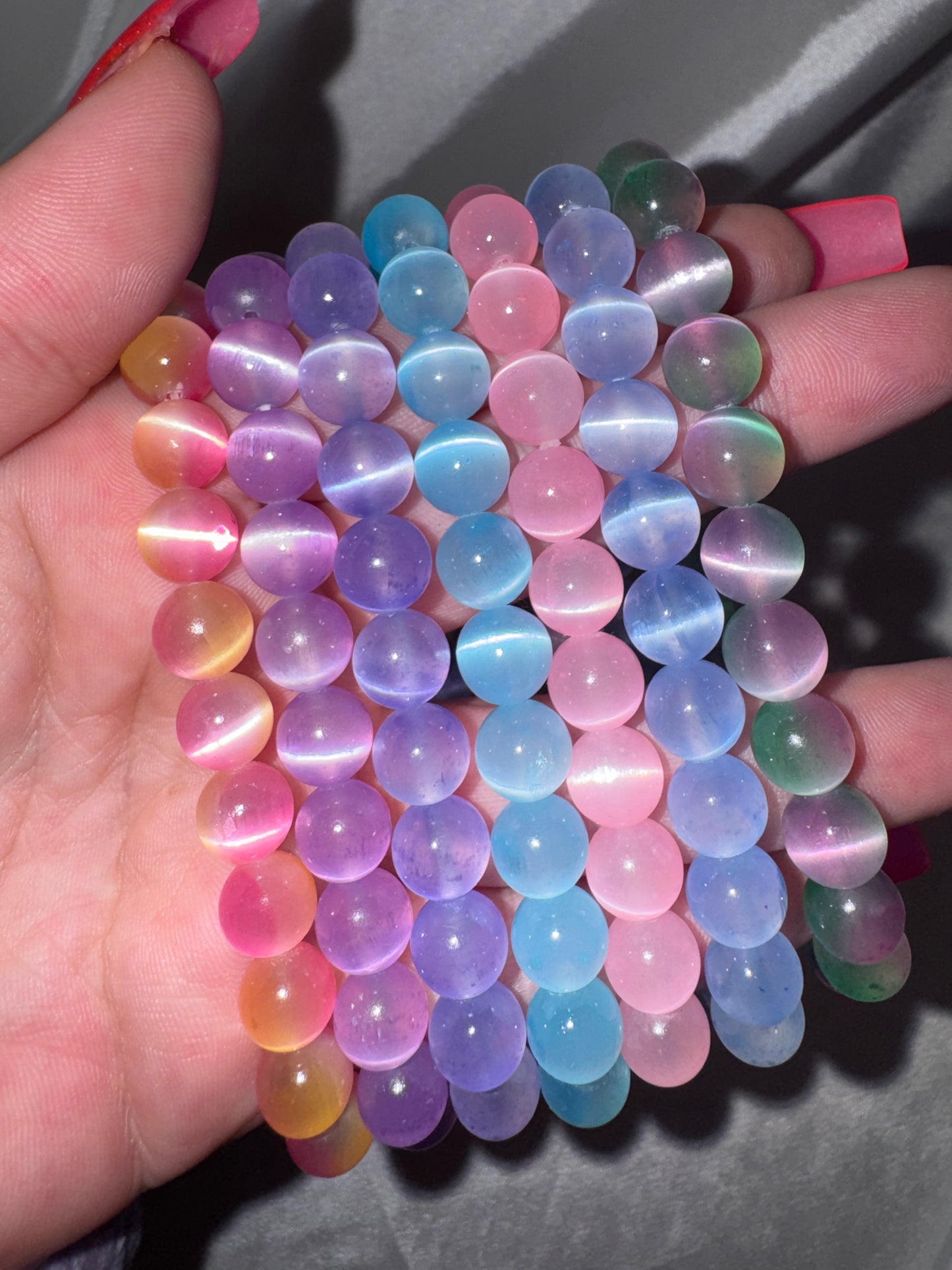 Colorful Dyed Selenite 8mm Bracelet
