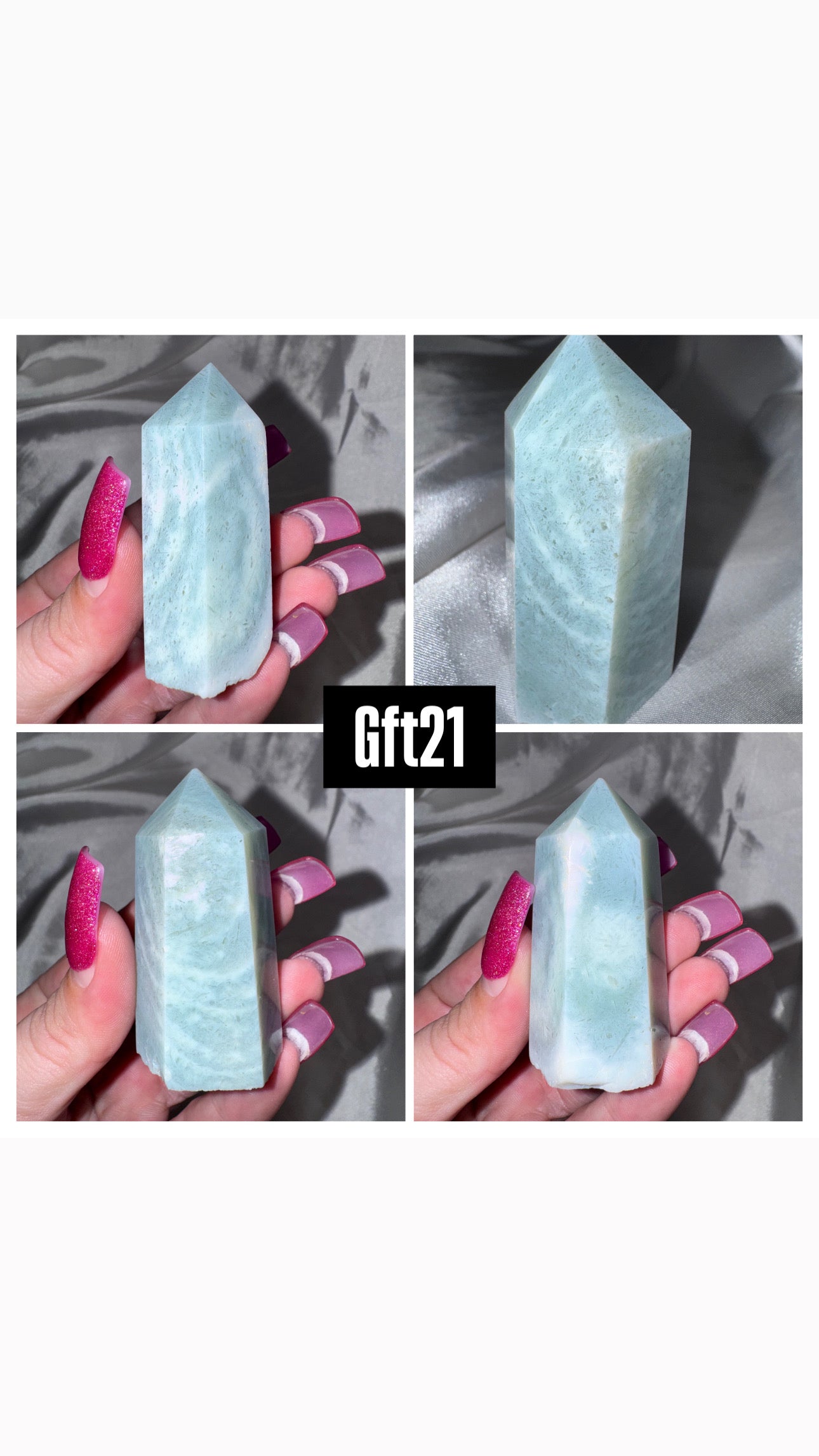 Green Flower Agate Tower